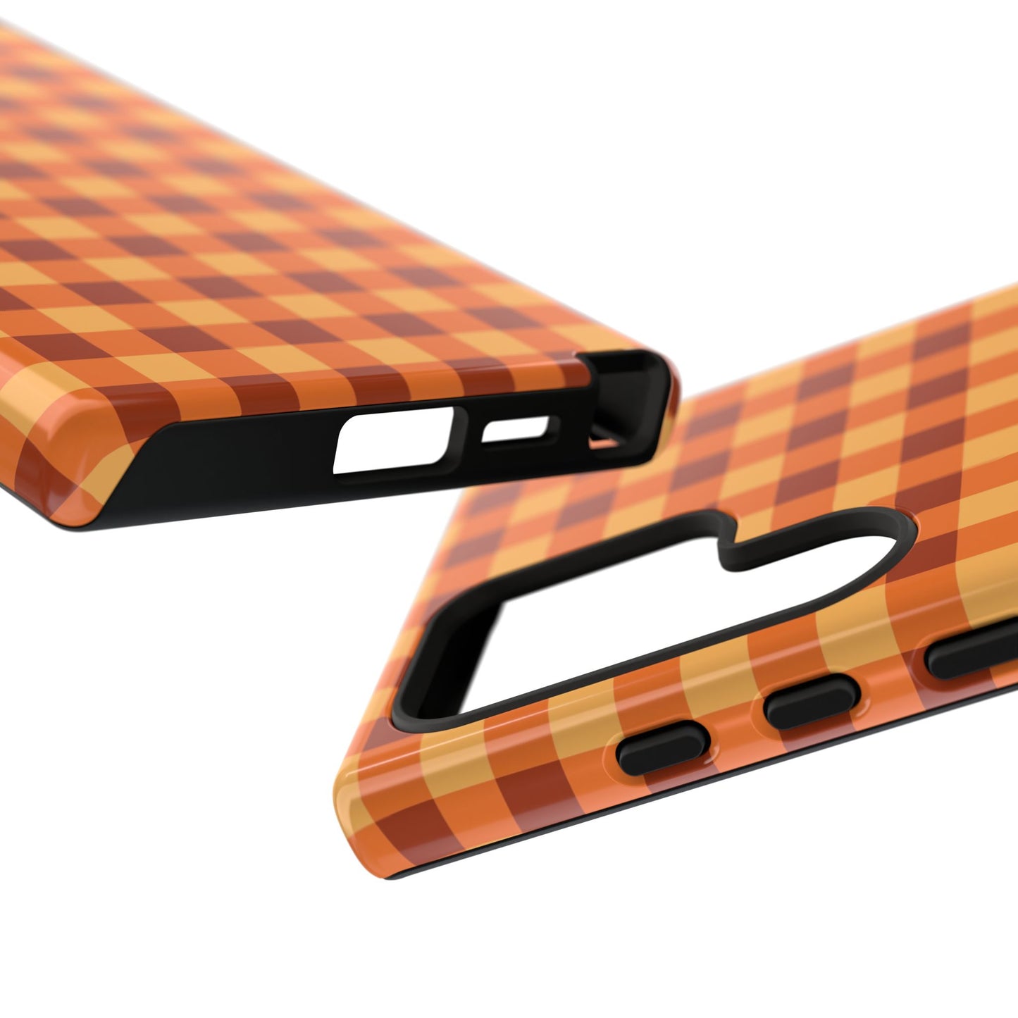 Orange Gingham Checkered Samsung Case