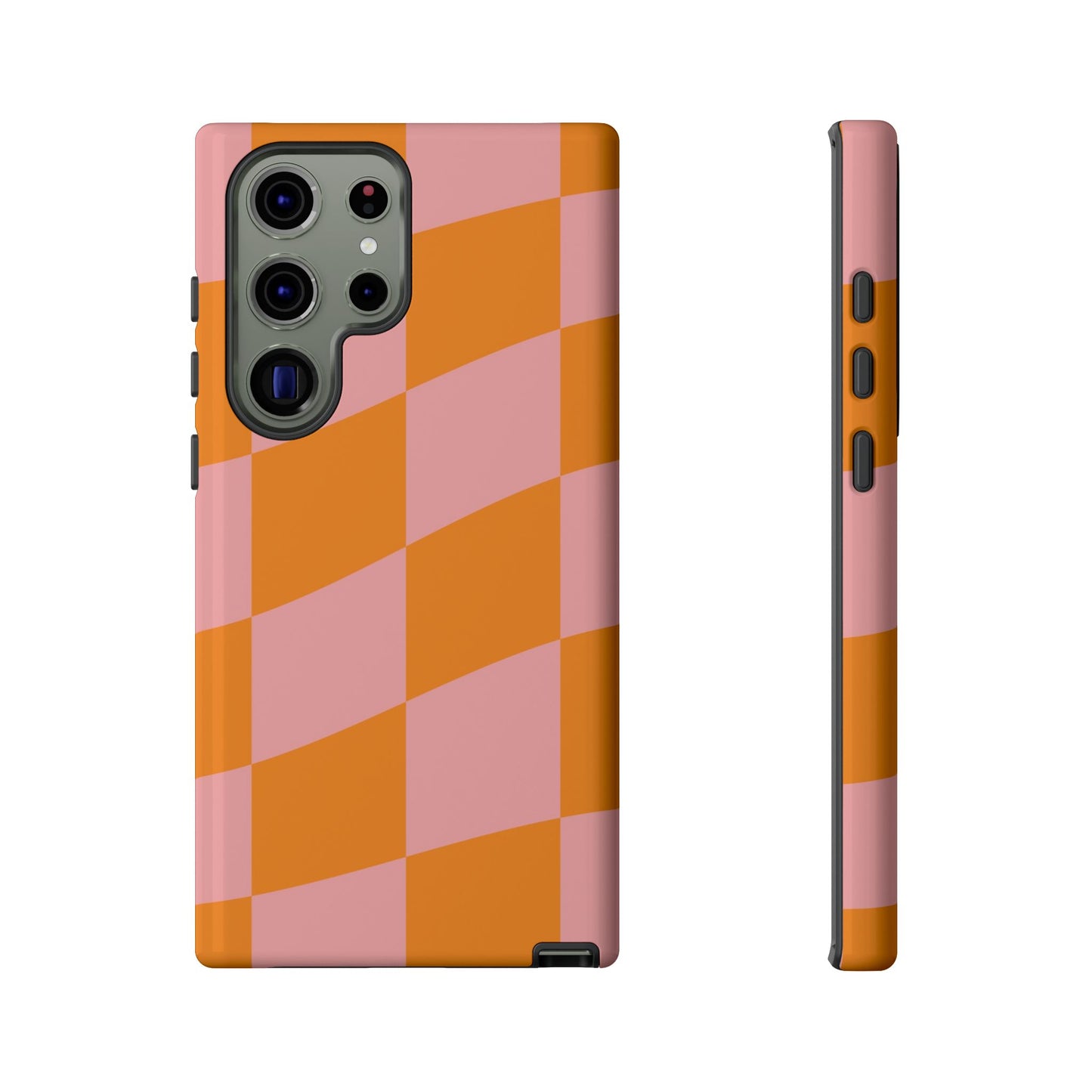 Pink & Orange Wavy Checker Samsung Case