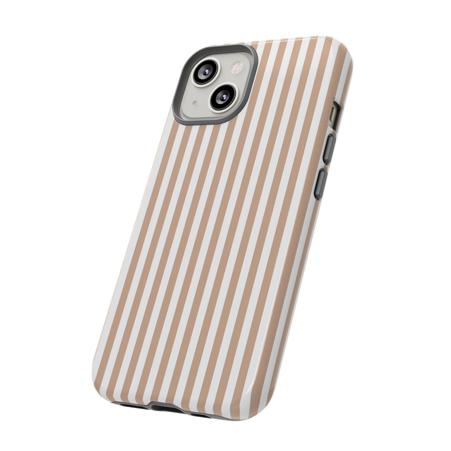 Tan & White Stripe iPhone Case
