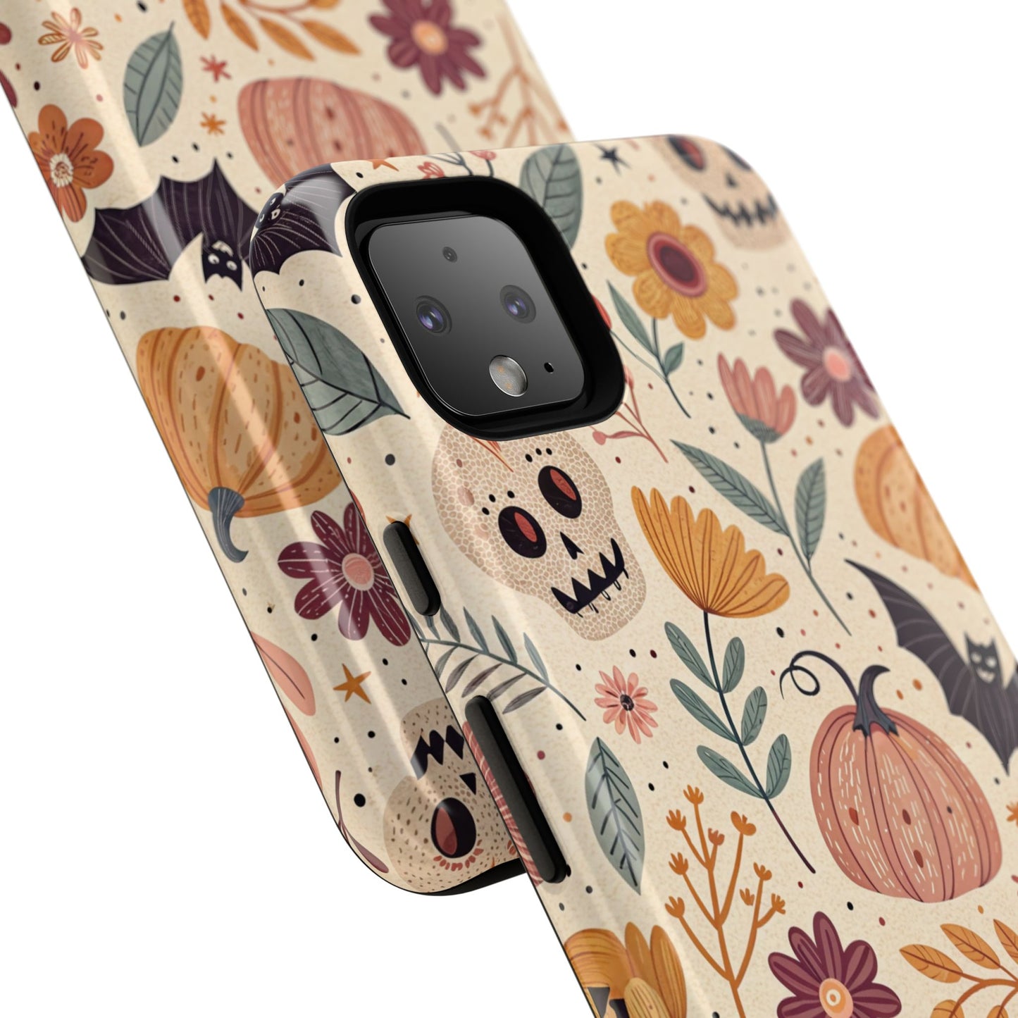Halloween Skulls & Pumpkins Floral Google Pixel Case