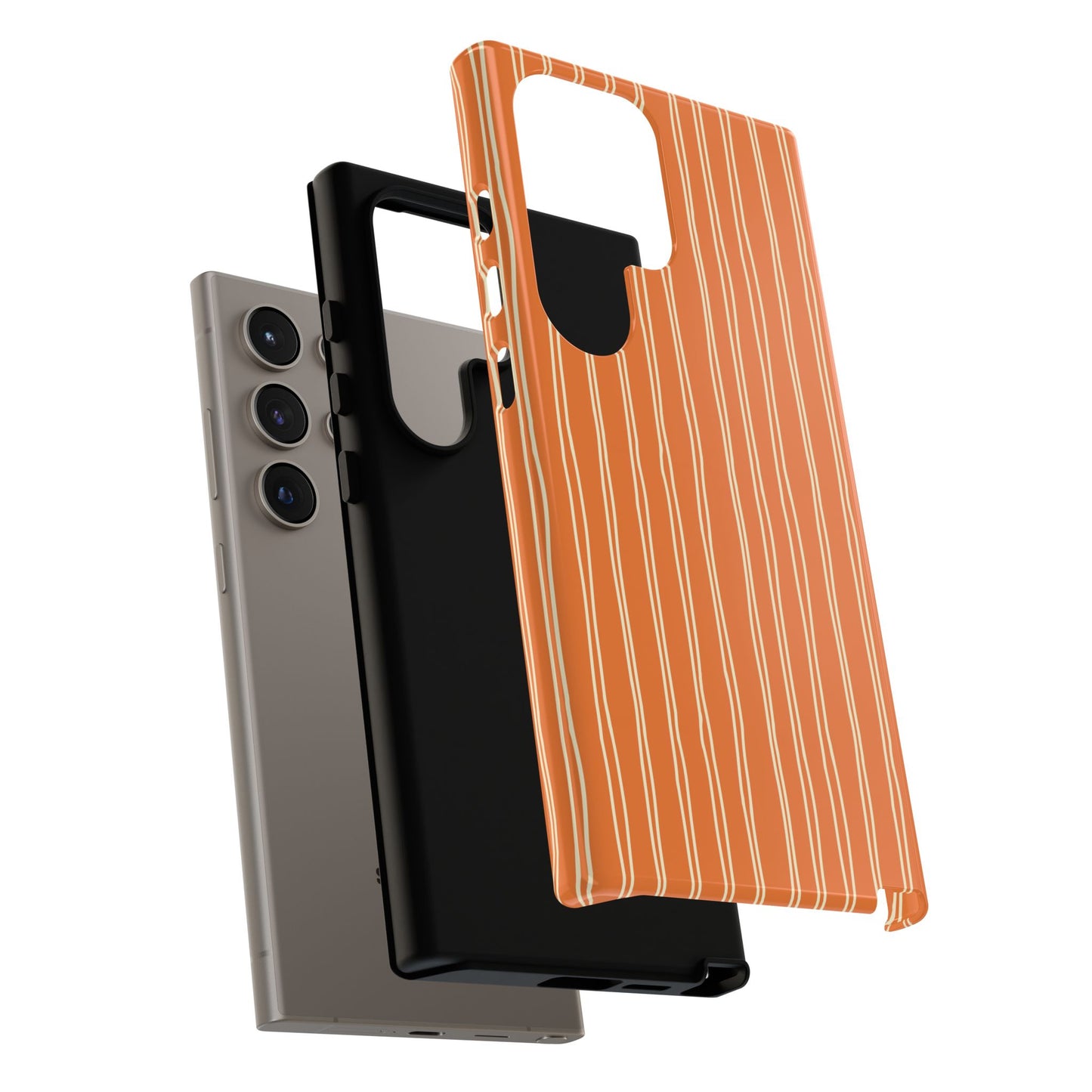 Orange Vertical Stripe Samsung Case