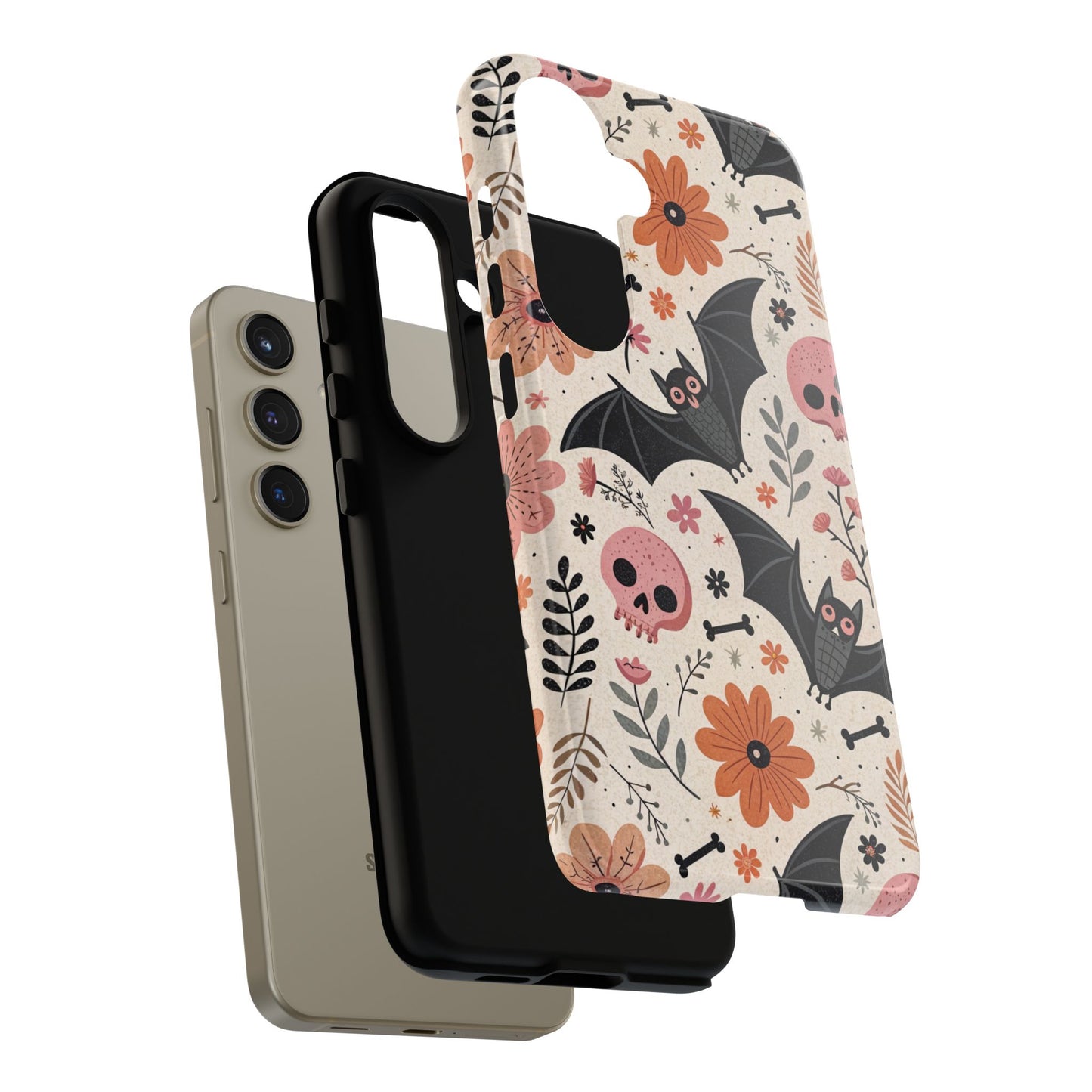 Floral Bats & Skulls Halloween Samsung Case