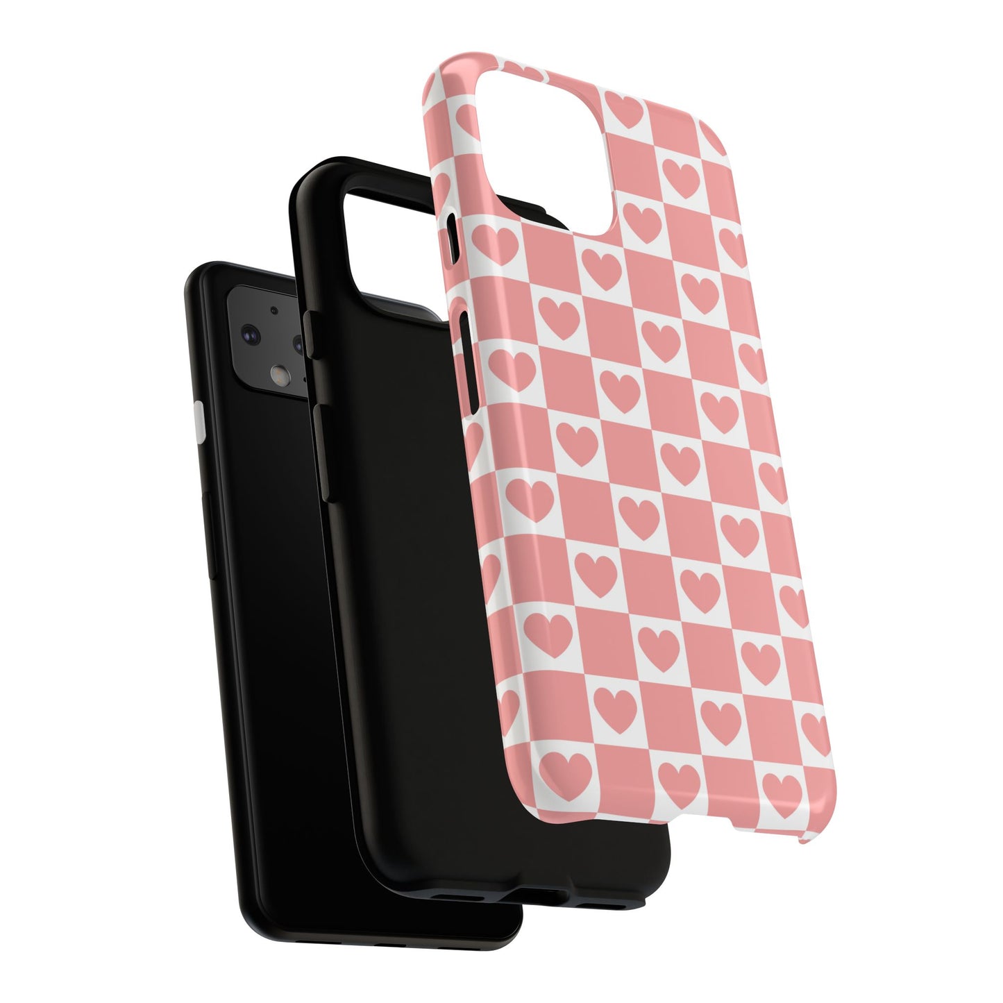 Pink Heart Checkerboard Google Pixel Case