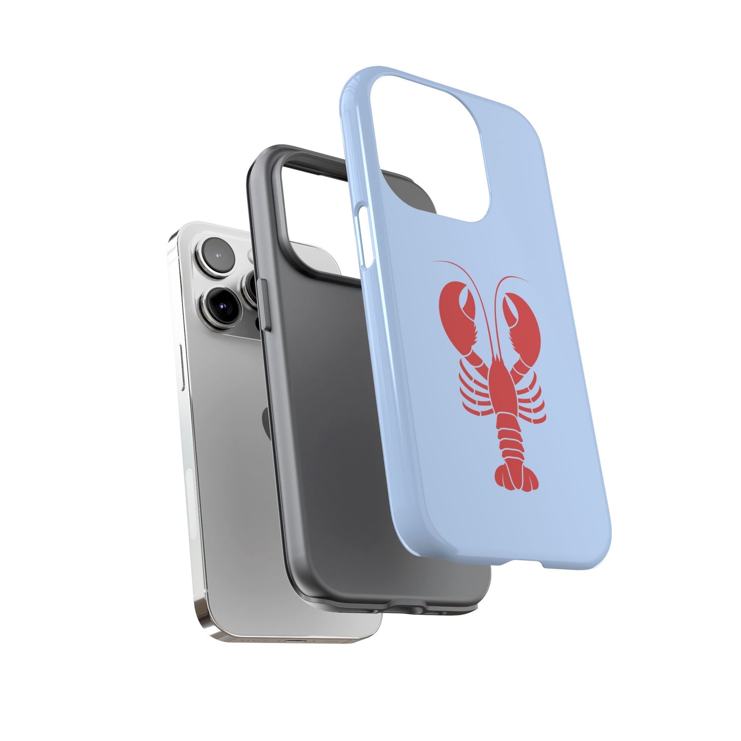 Red Lobster on Sky Blue iPhone Case