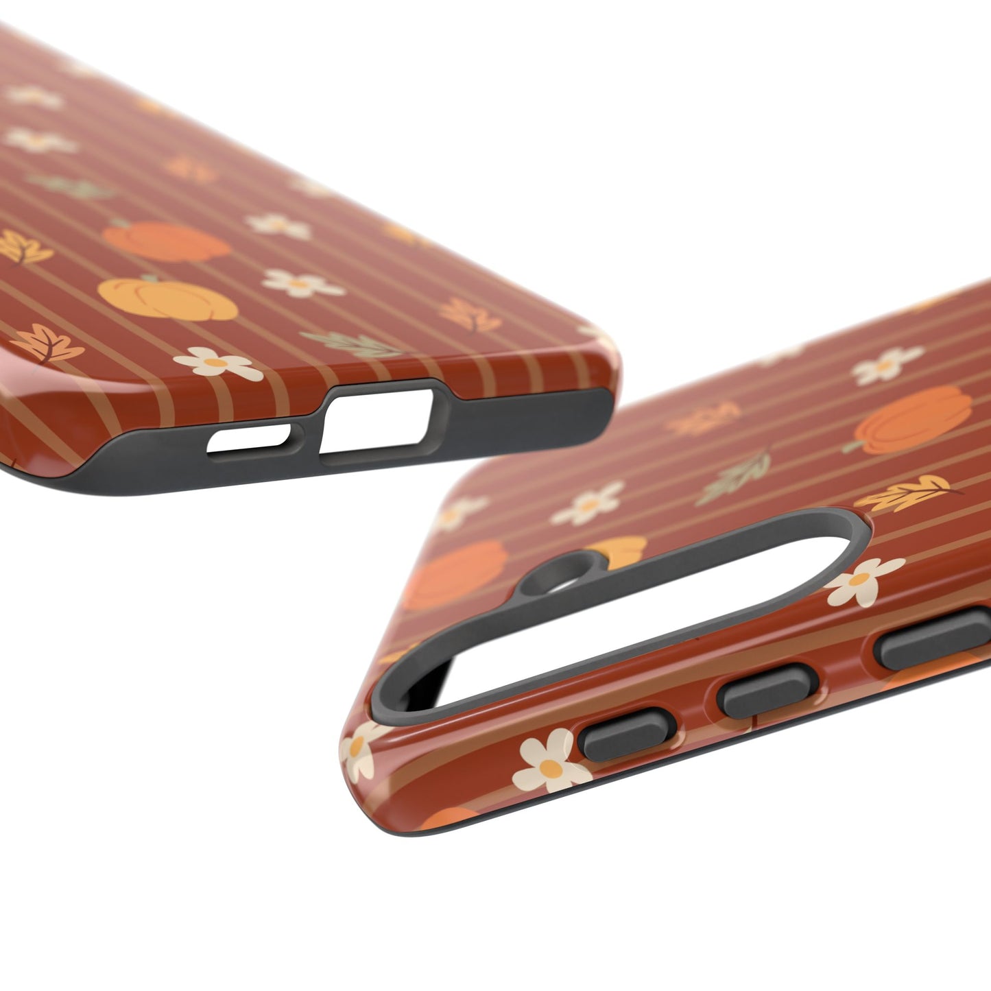 Pumpkin Spice Floral Stripe Samsung Case