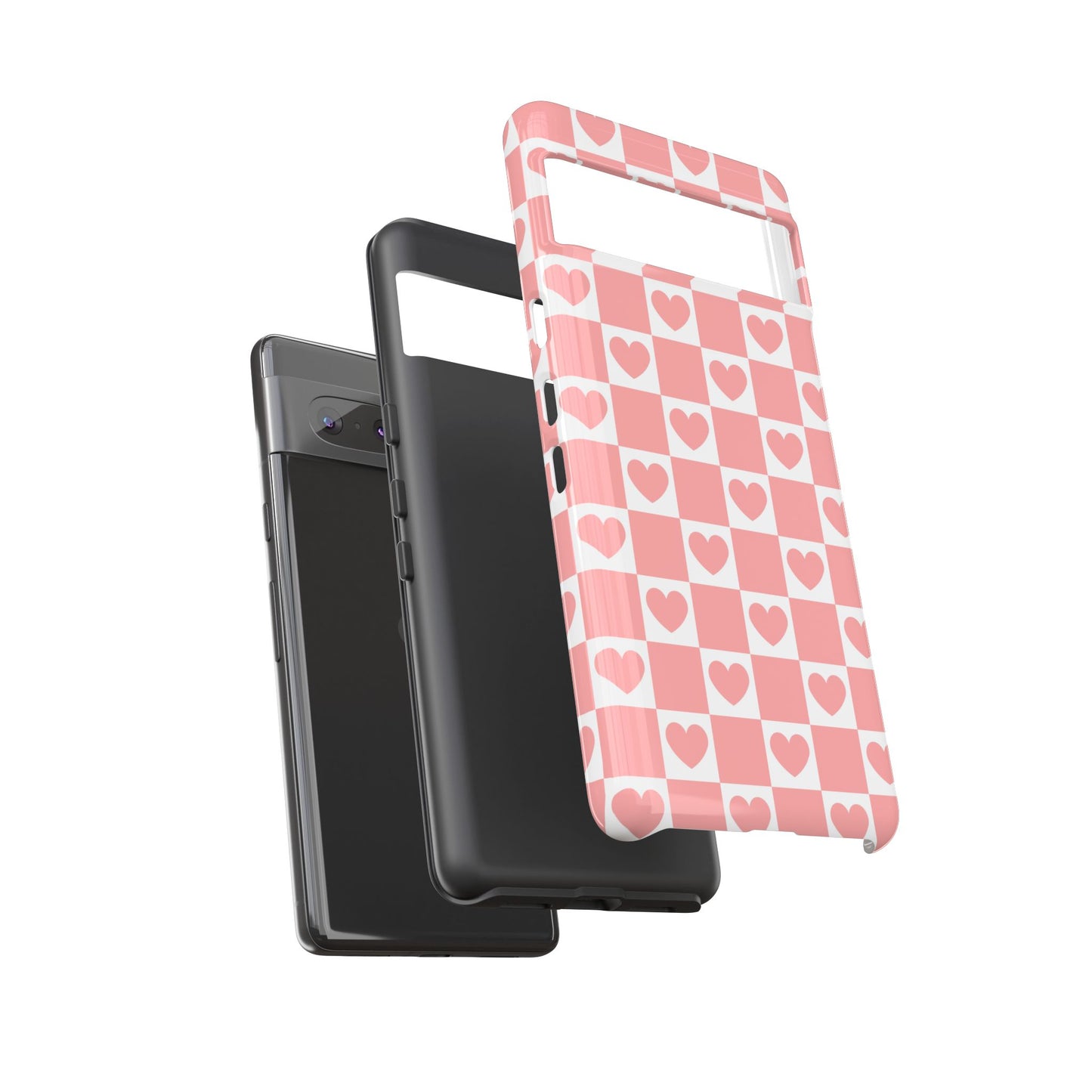 Pink Heart Checkerboard Google Pixel Case