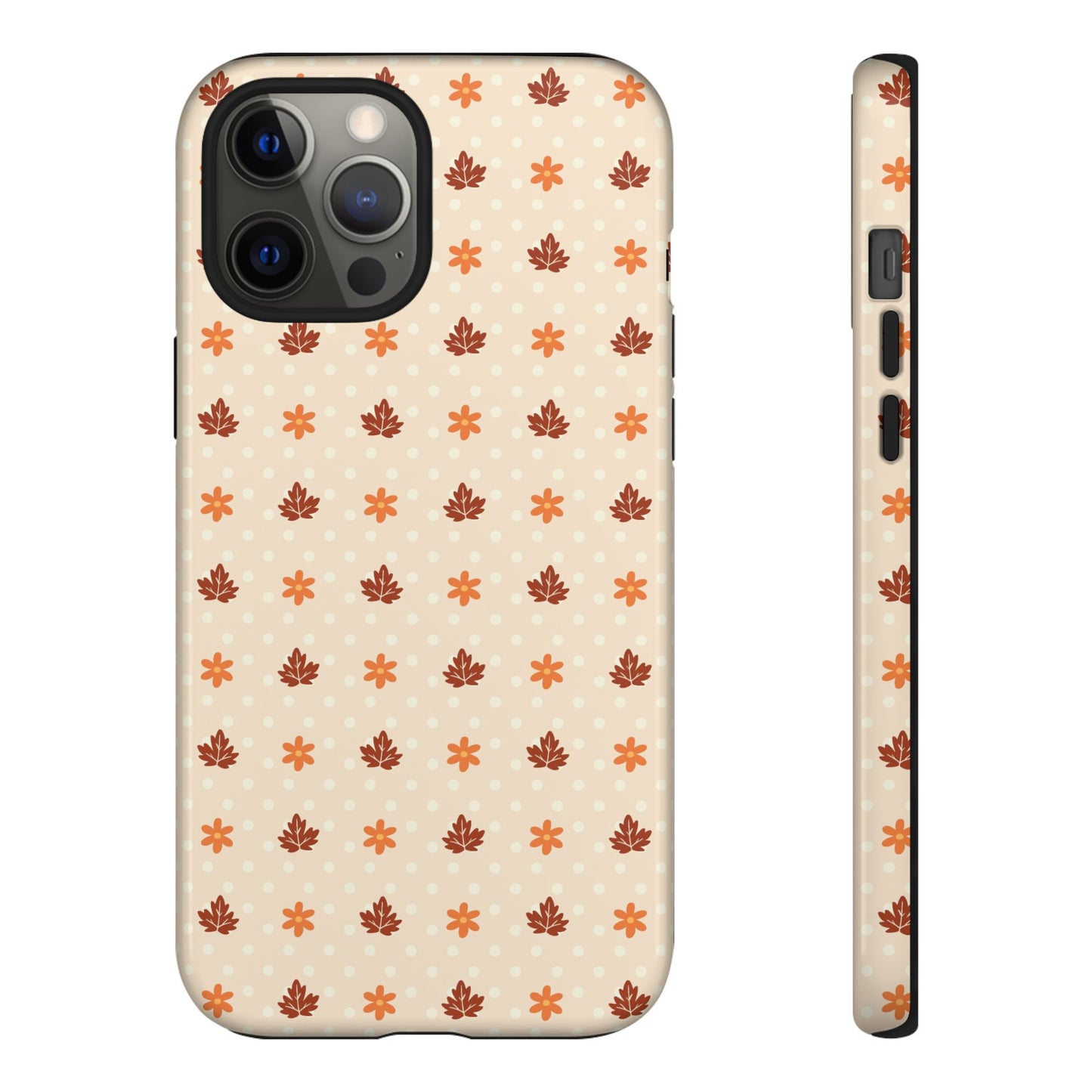 Beige Fall Floral Polka Dot iPhone Case