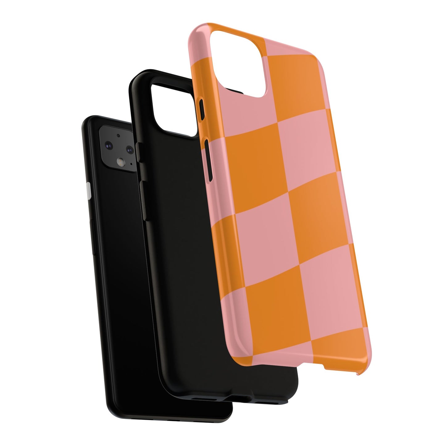 Pink & Orange Wavy Checker Google Pixel Case
