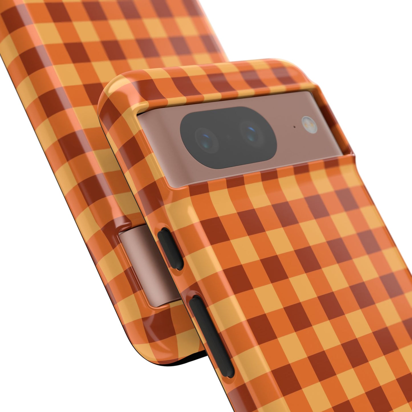 Orange Gingham Checkered Google Pixel Case