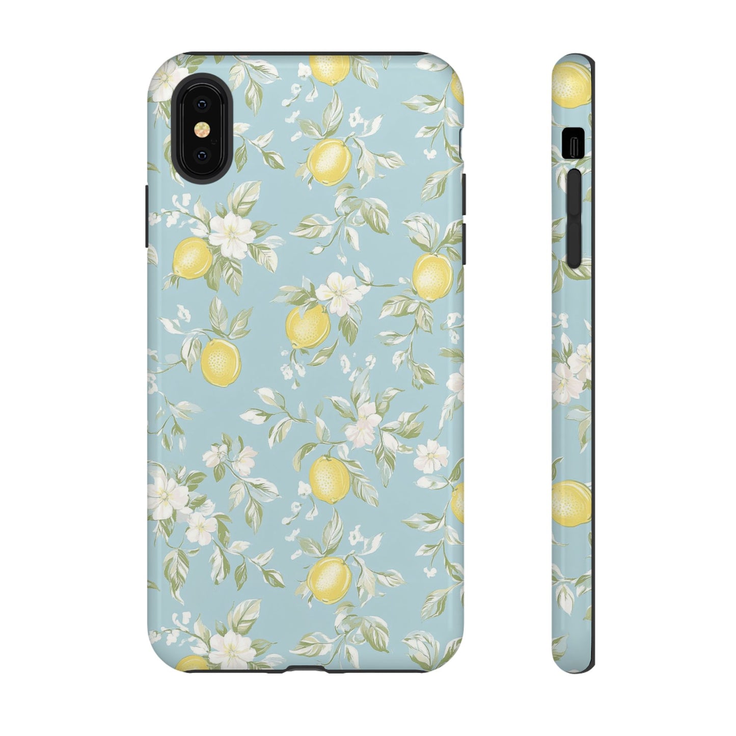 Lemon Blossom Blue iPhone Case