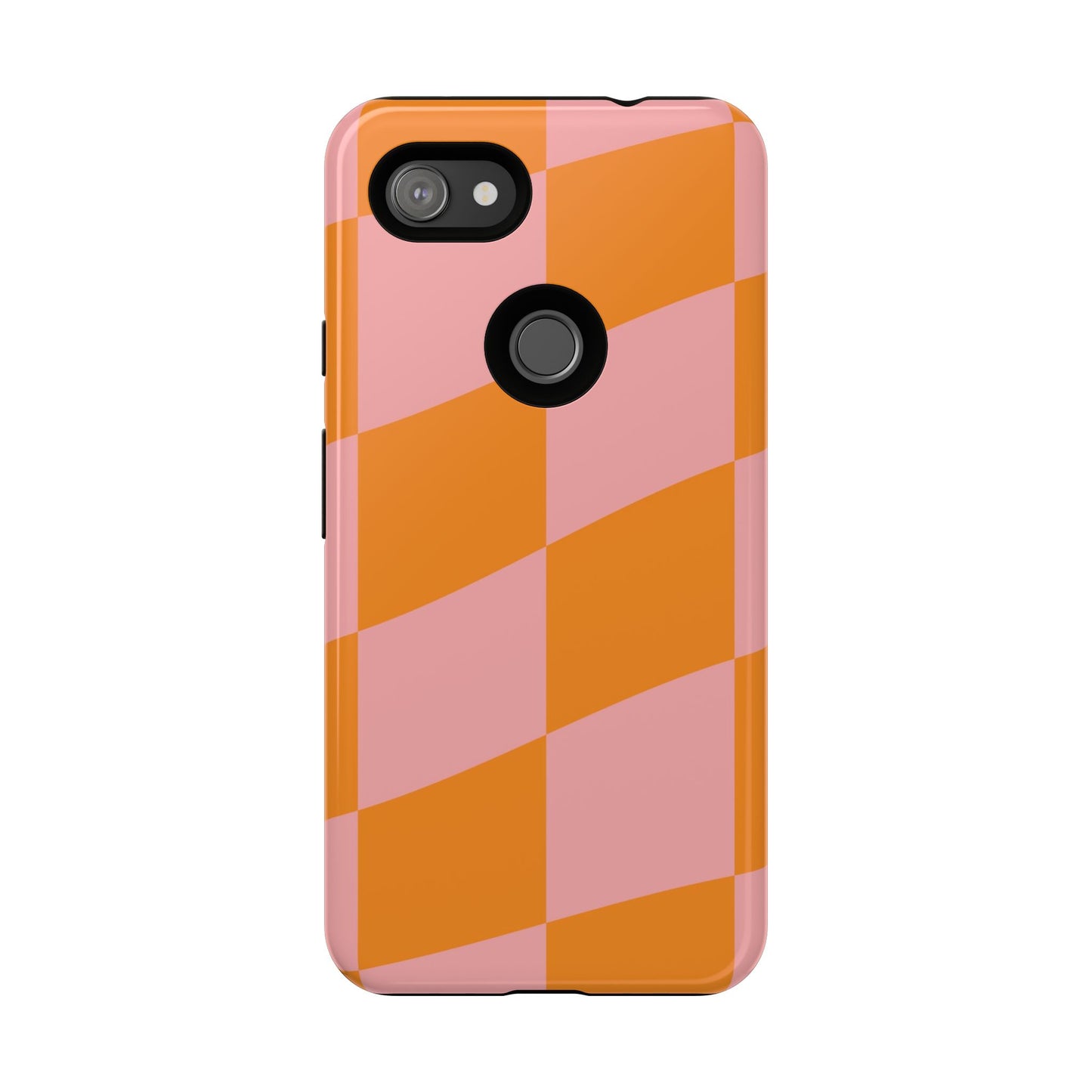 Pink & Orange Wavy Checker Google Pixel Case