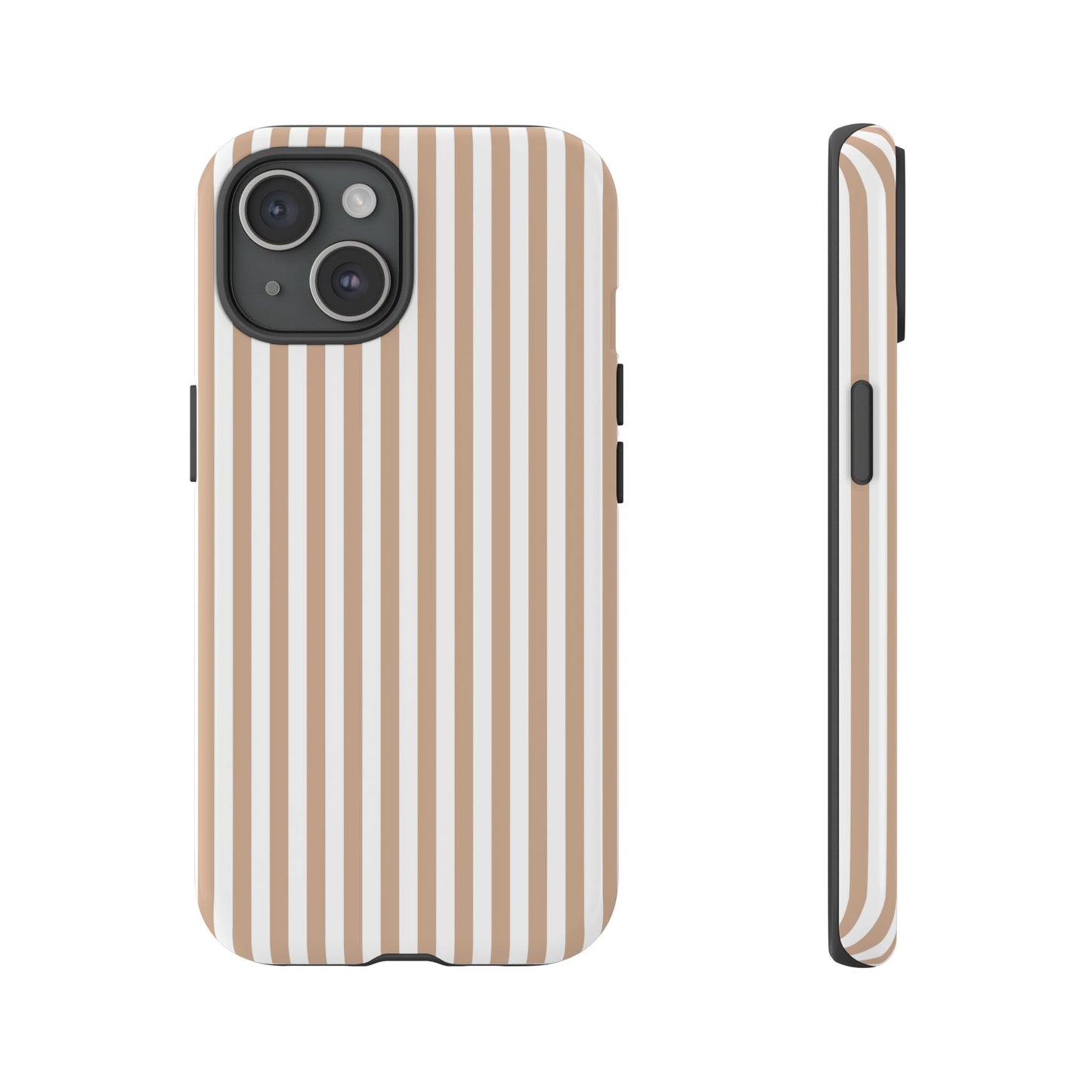 Tan & White Stripe iPhone Case