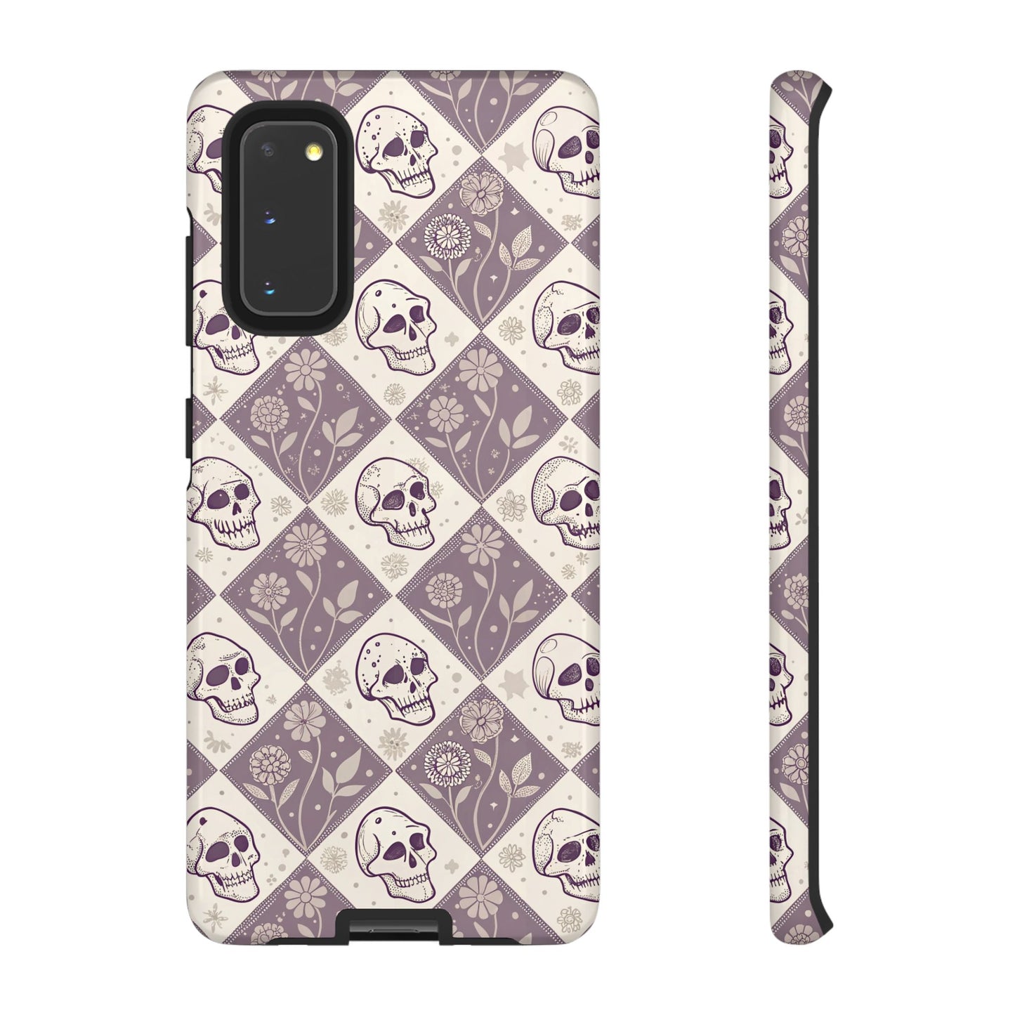 Vintage Skull & Floral Diamond Samsung Case