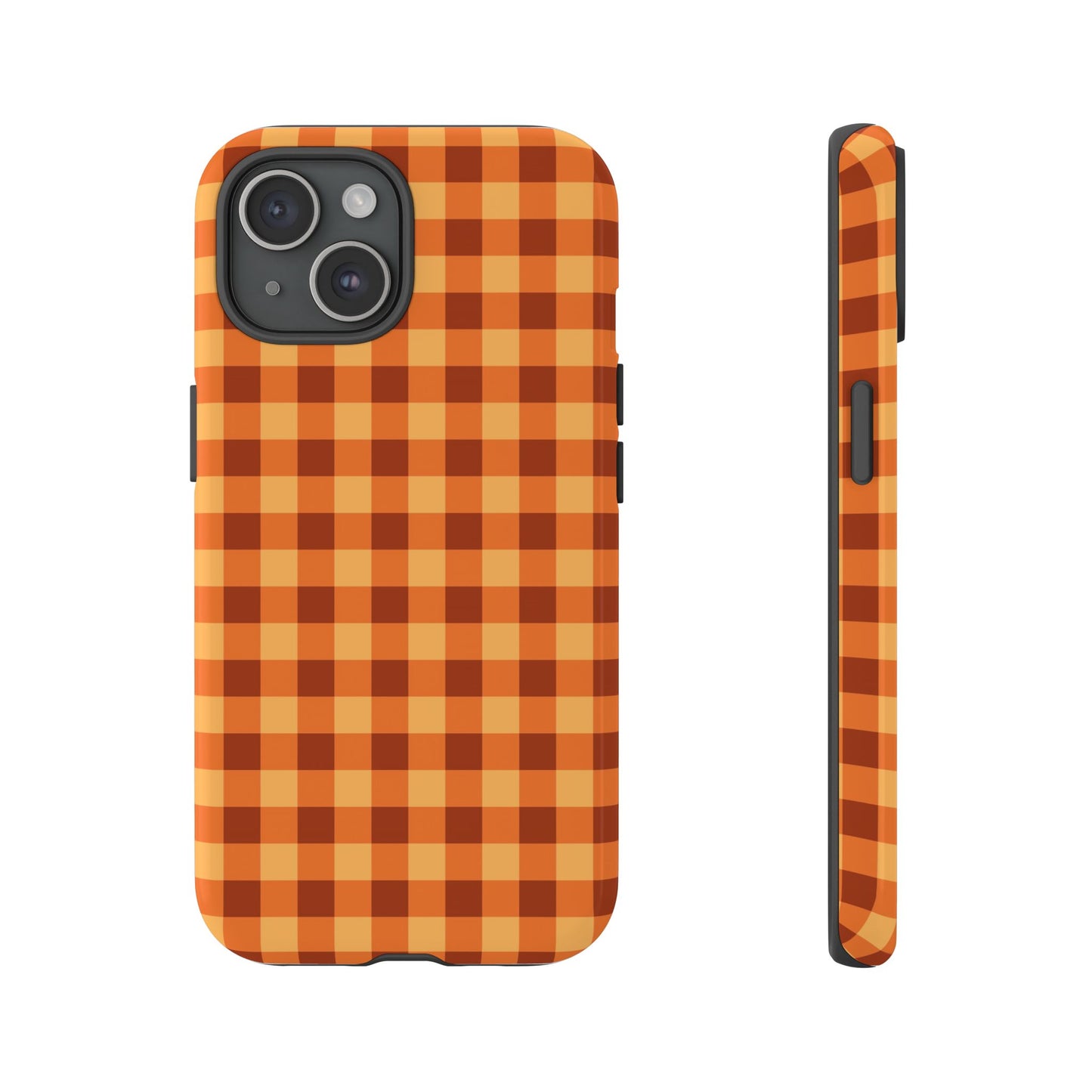 Orange Gingham Checkered iPhone Case