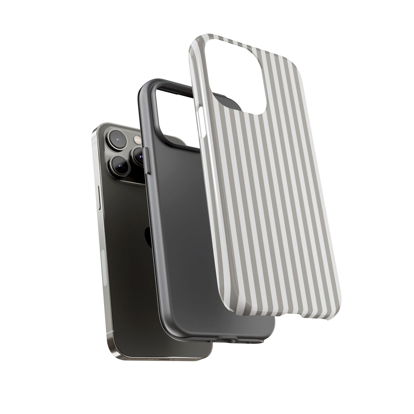 Gray & White Stripe iPhone Case