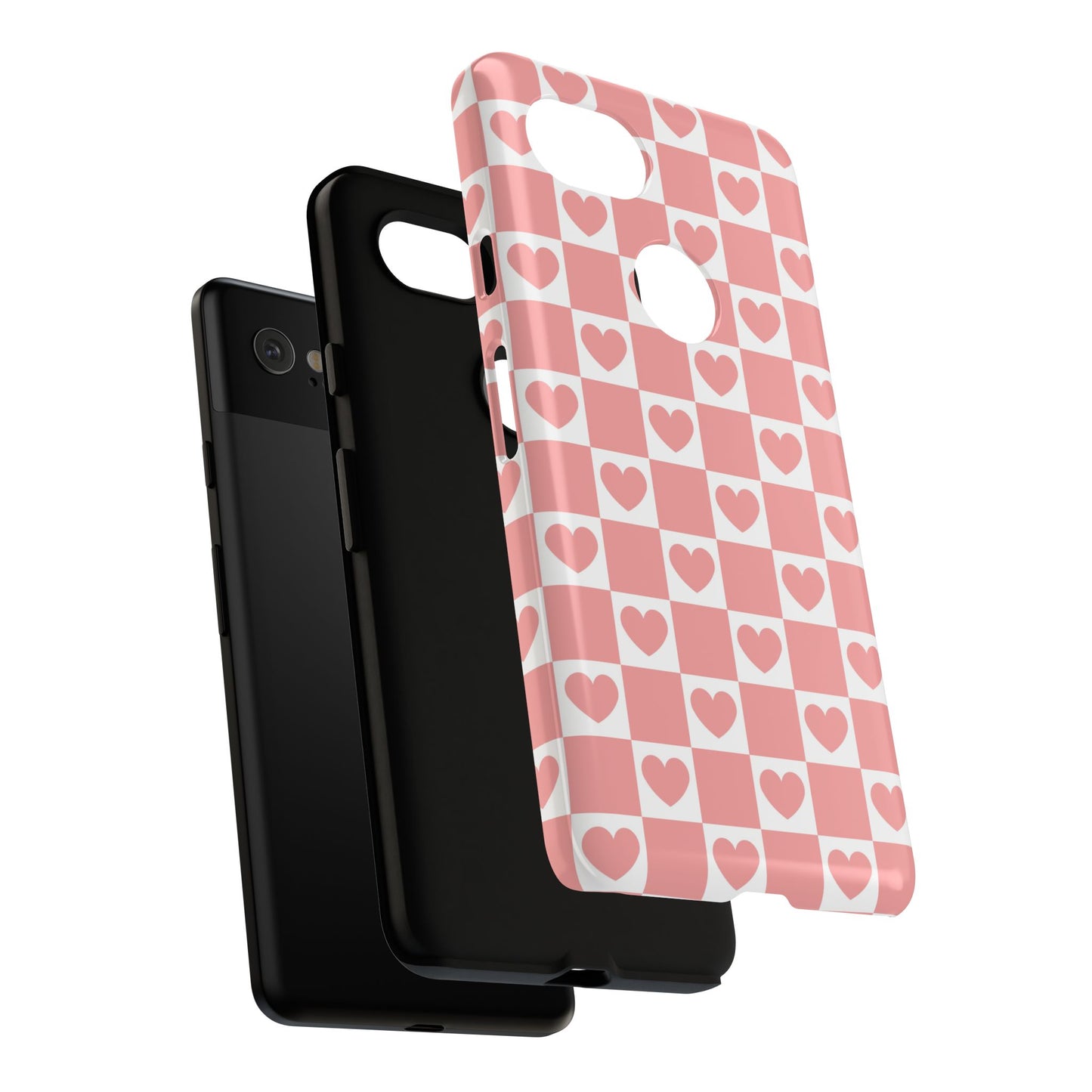 Pink Heart Checkerboard Google Pixel Case