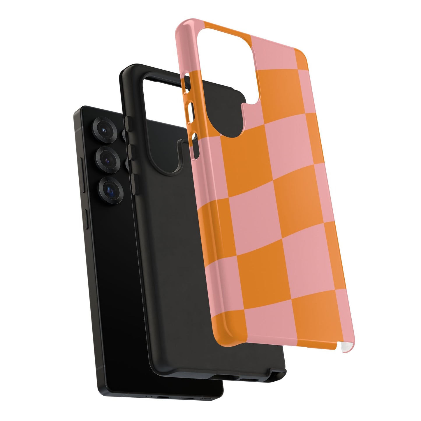 Pink & Orange Wavy Checker Samsung Case