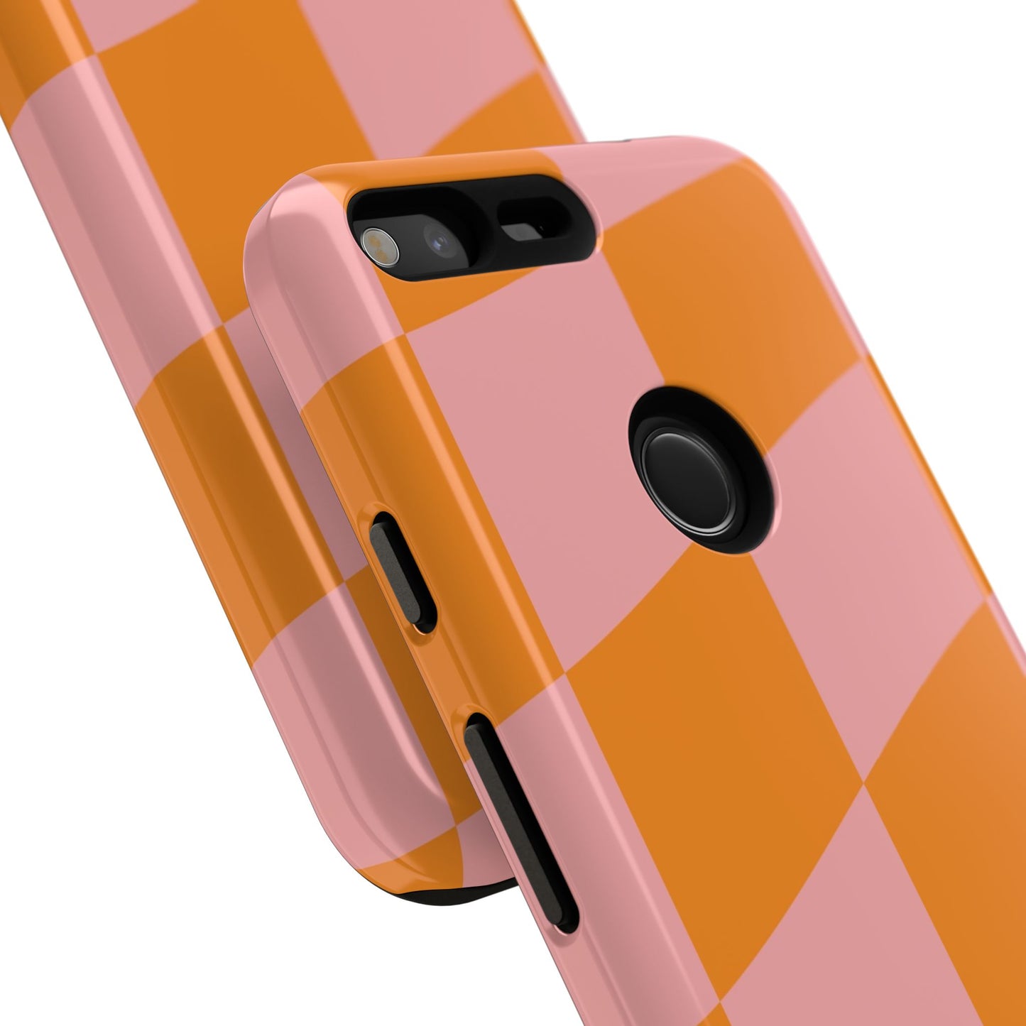 Pink & Orange Wavy Checker Google Pixel Case