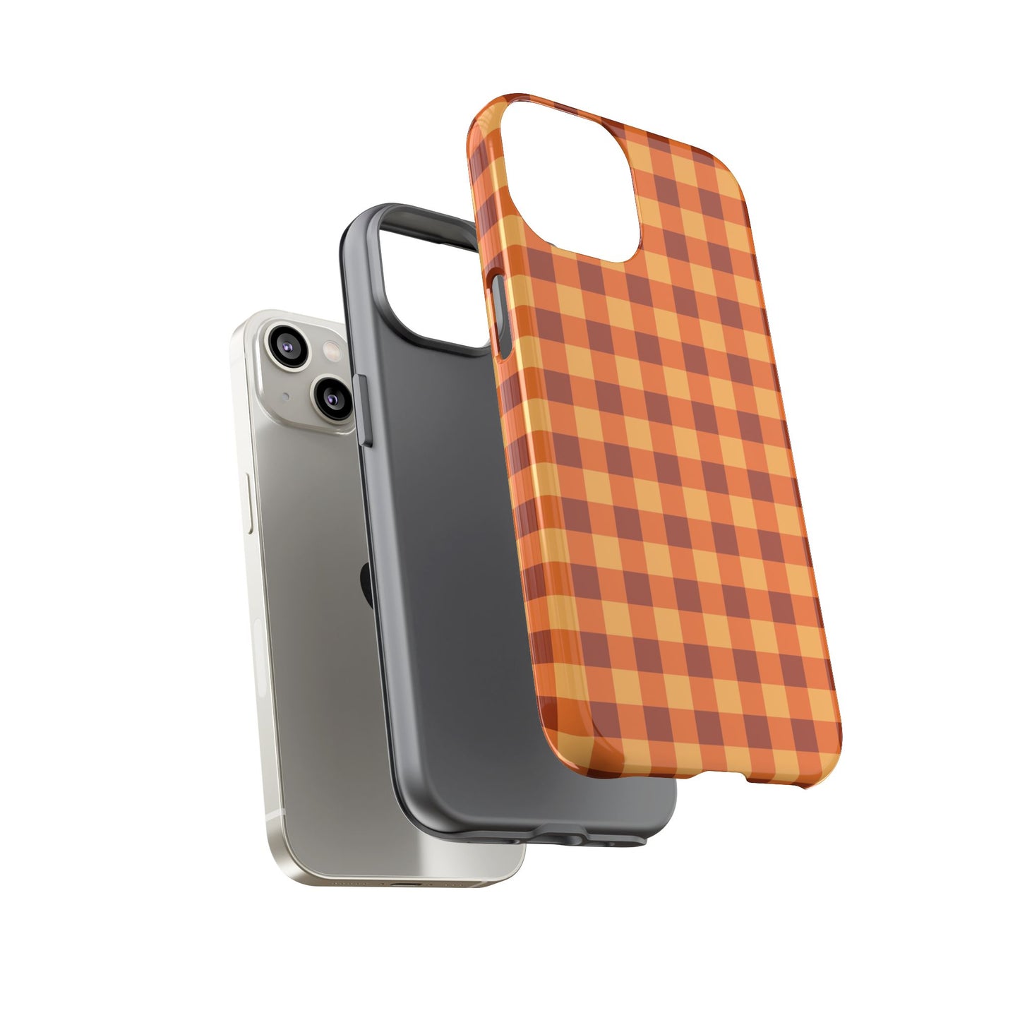 Orange Gingham Checkered iPhone Case