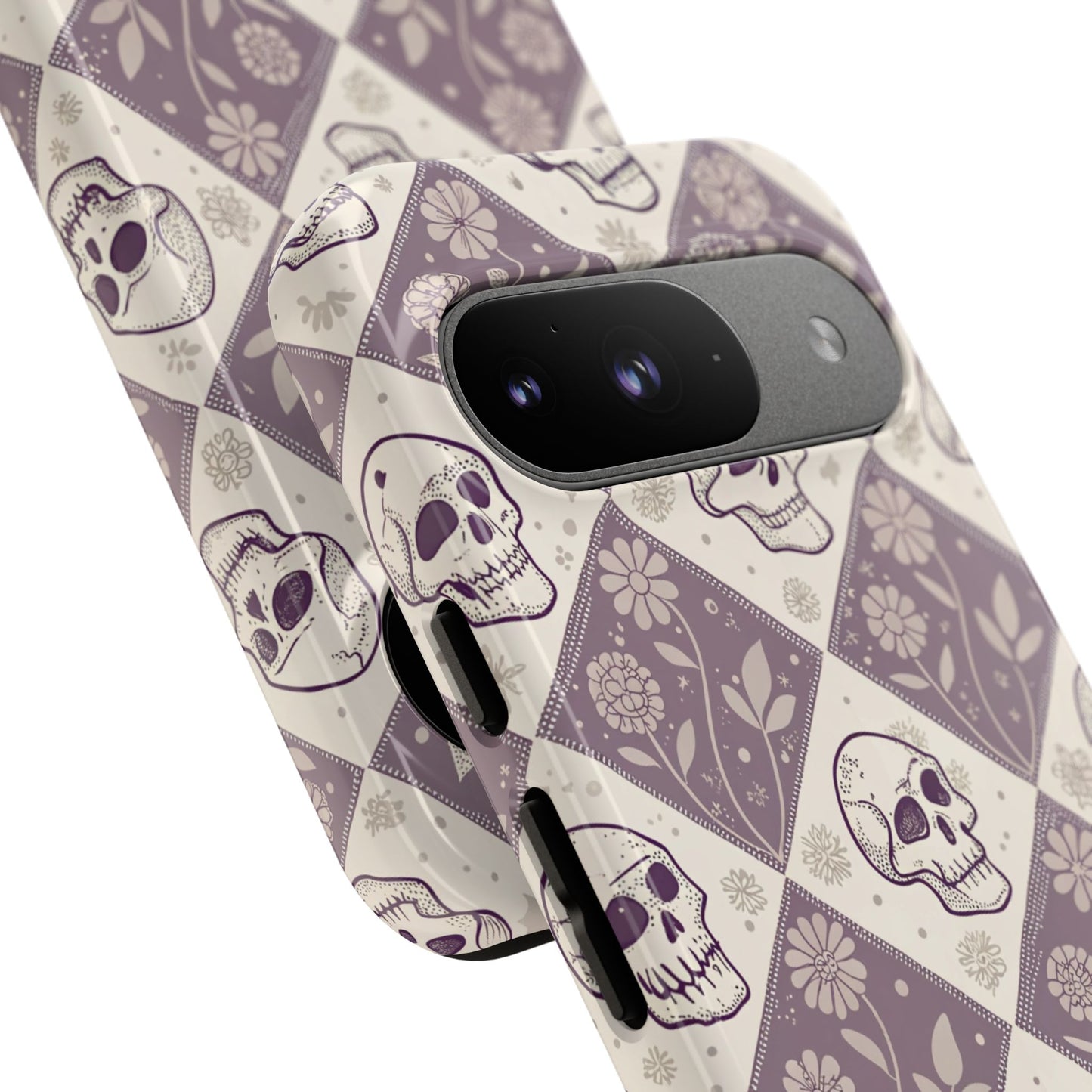 Vintage Skull & Floral Diamond Google Pixel Case
