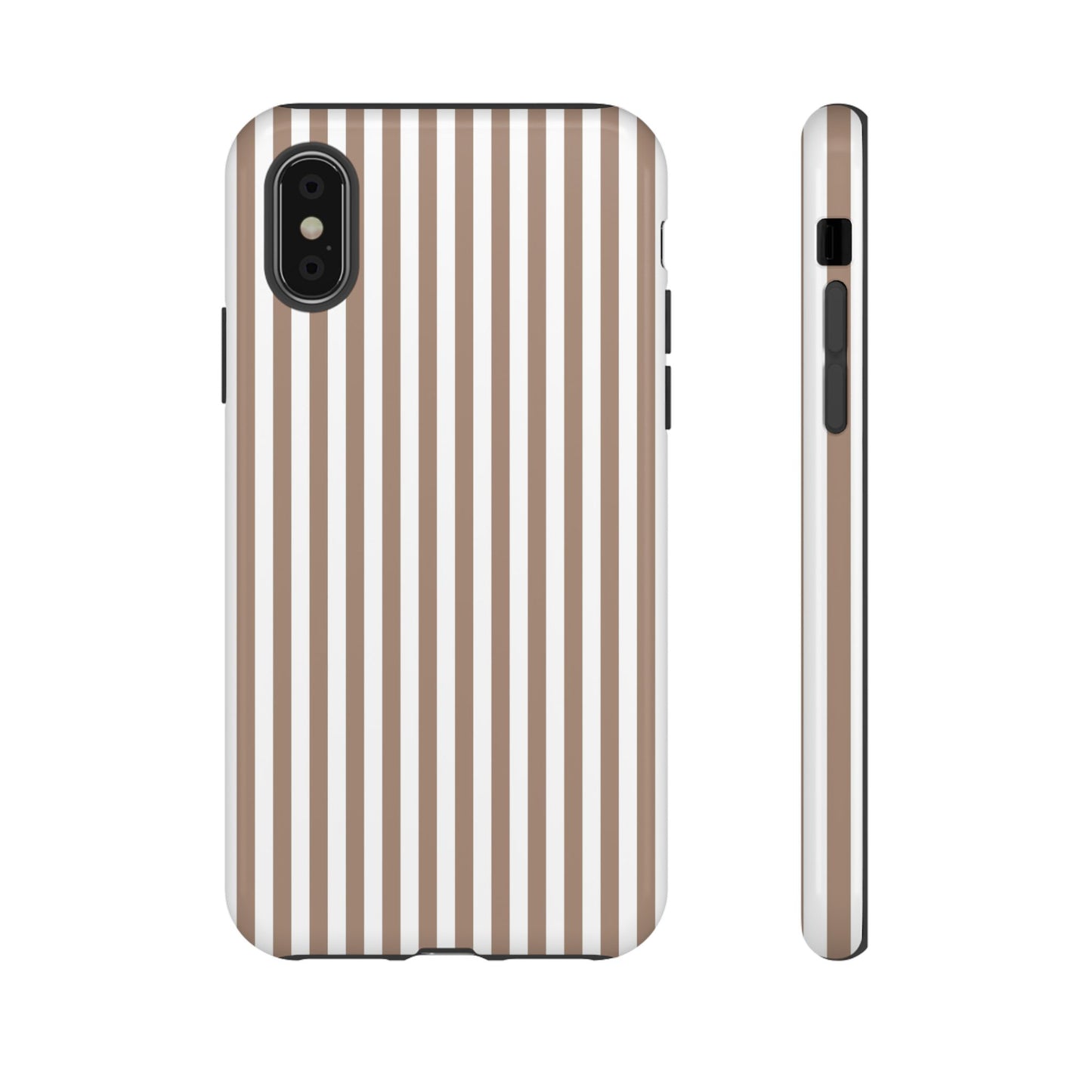 Beige & White Stripe iPhone Case