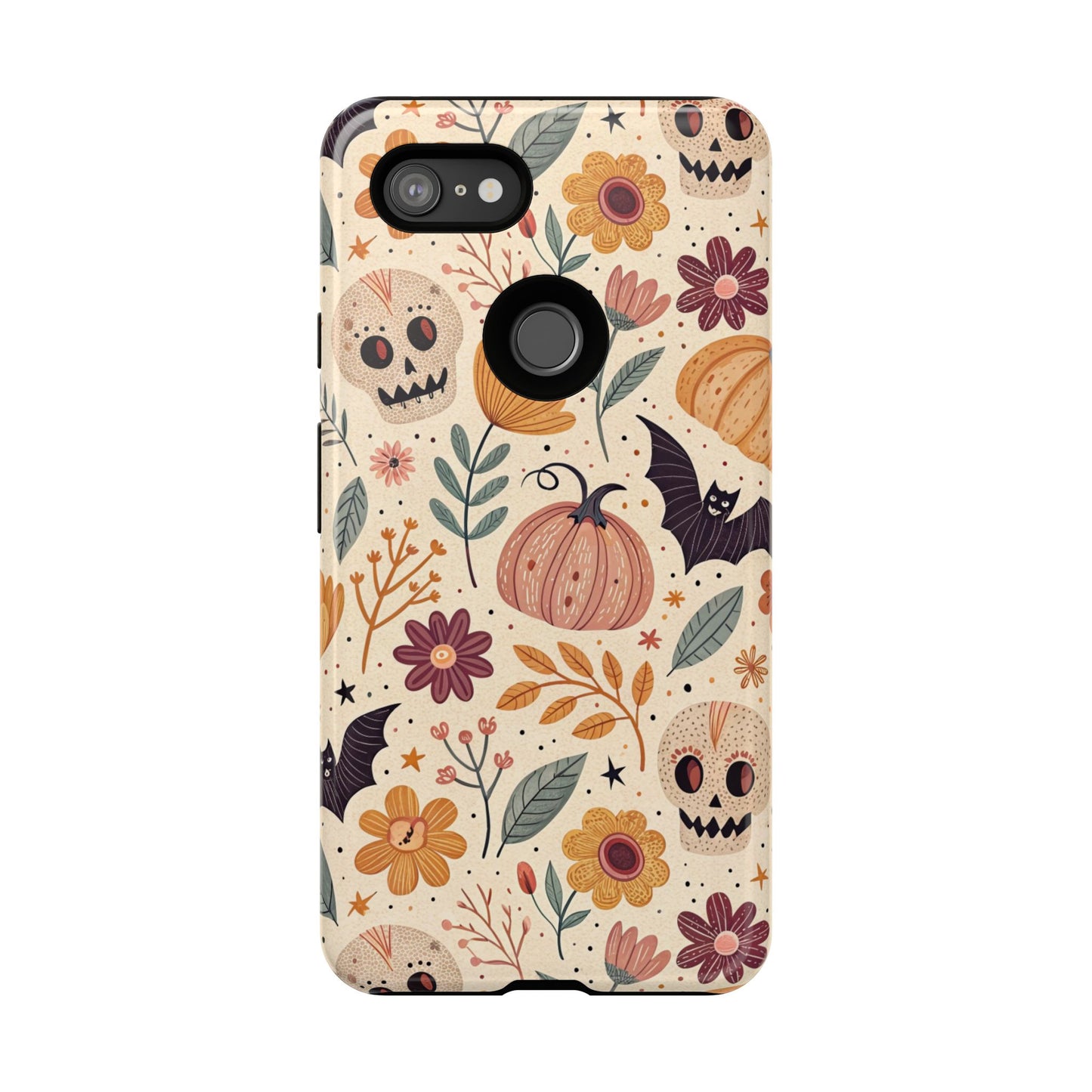 Halloween Skulls & Pumpkins Floral Google Pixel Case