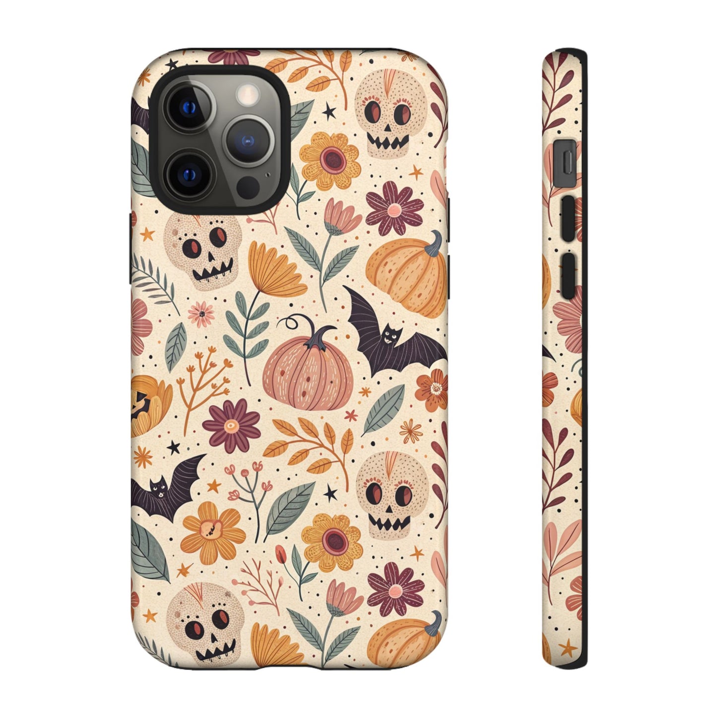Halloween Skulls & Pumpkins Floral iPhone Case
