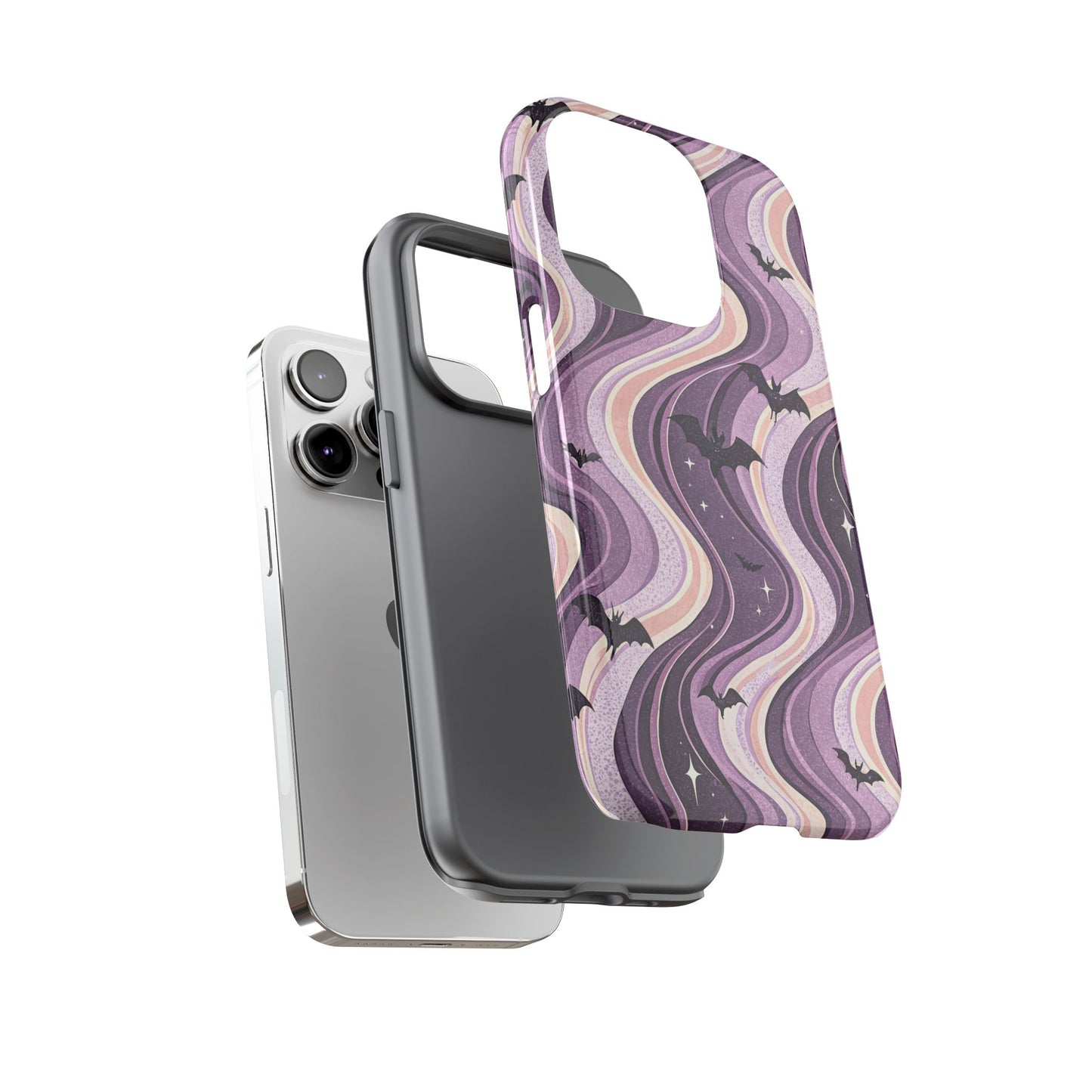 Retro Bats & Swirls iPhone Case