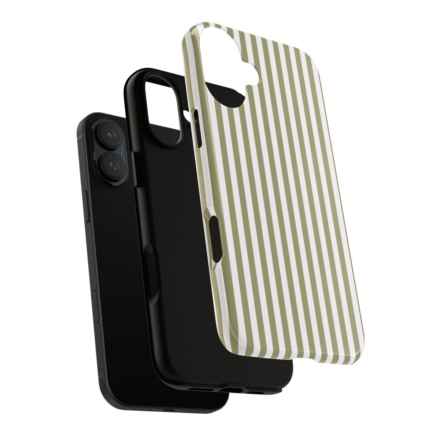 Sage & White Stripe iPhone Case