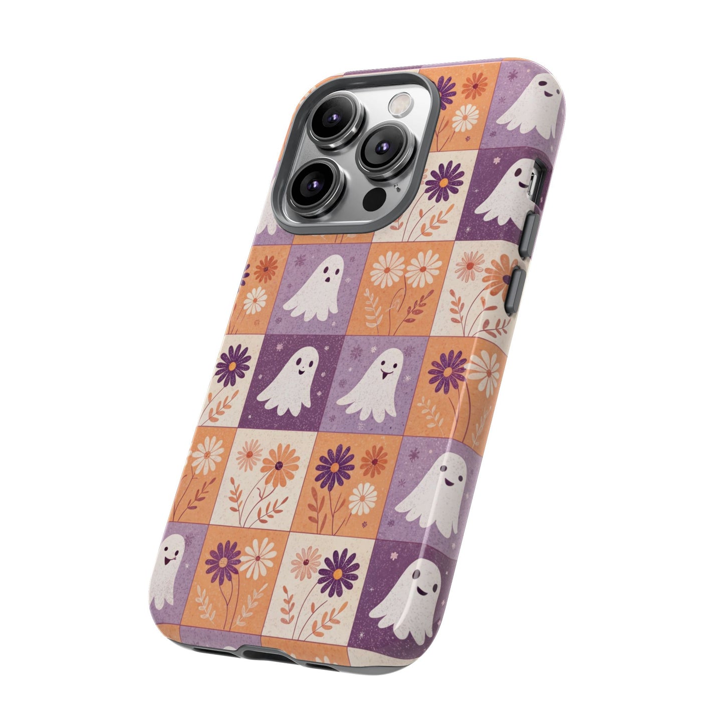 Ghost Floral Checkerboard iPhone Case