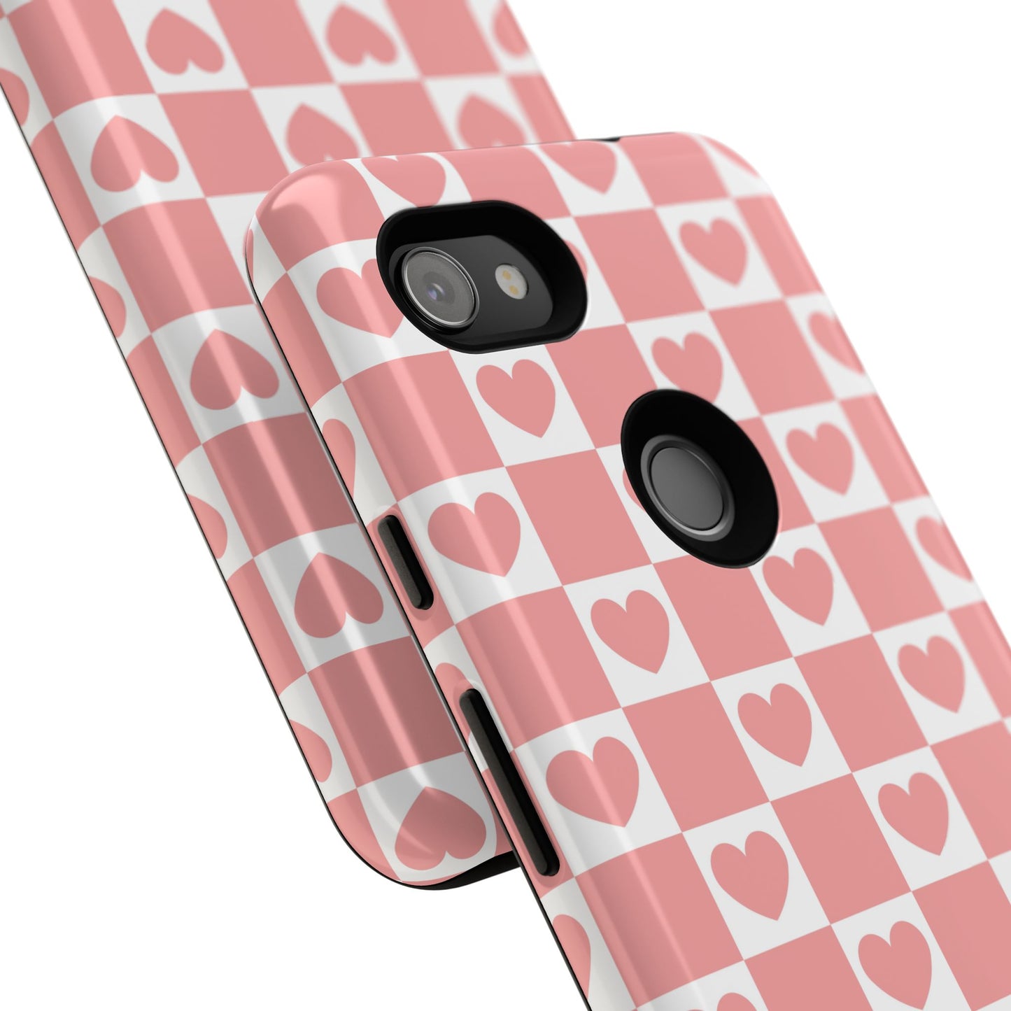 Pink Heart Checkerboard Google Pixel Case