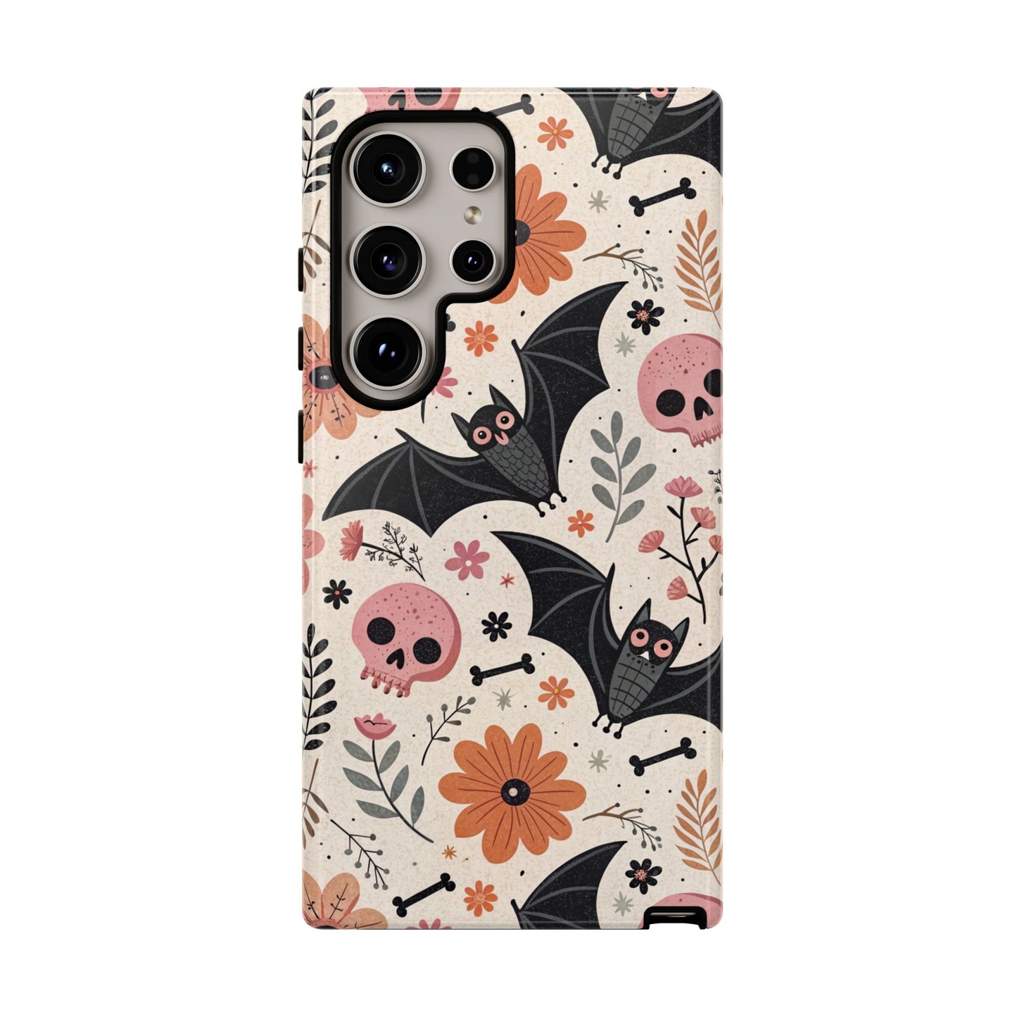Floral Bats & Skulls Halloween Samsung Case