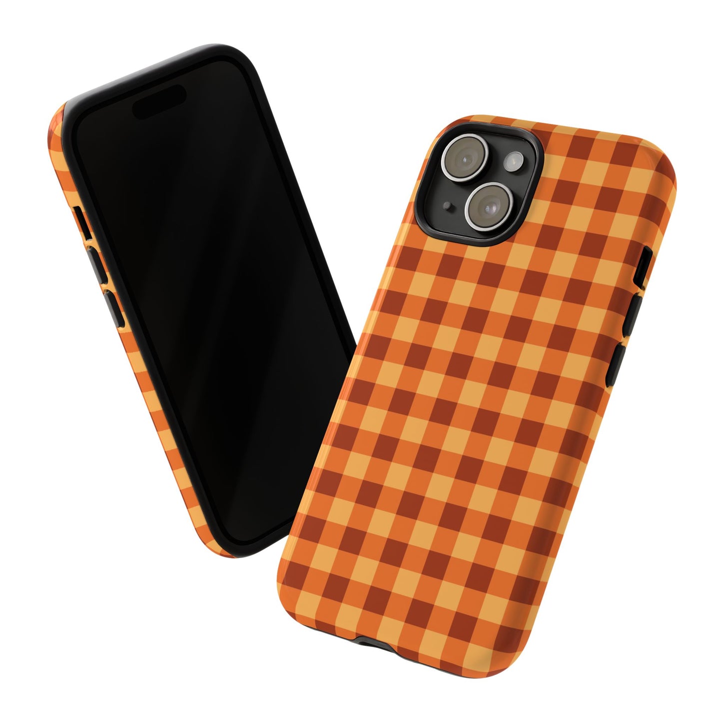 Orange Gingham Checkered iPhone Case
