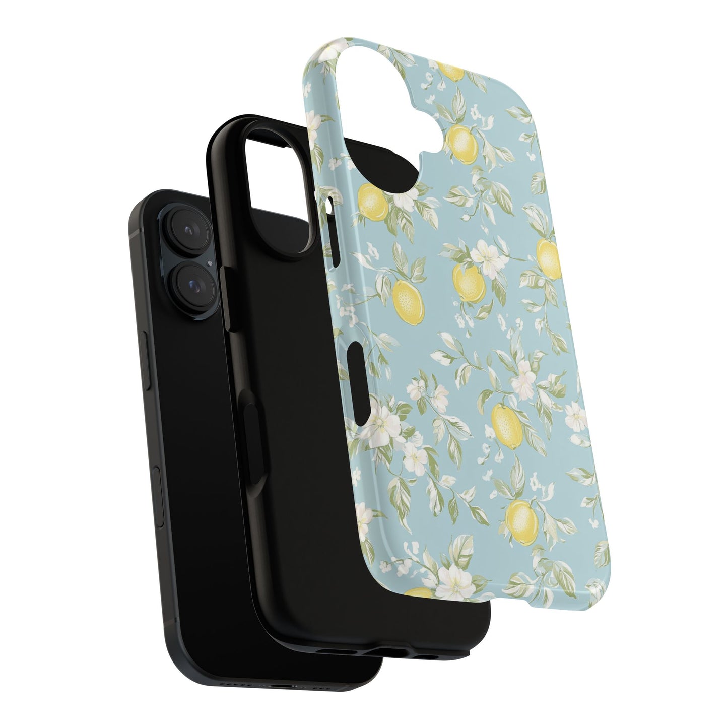 Lemon Blossom Blue iPhone Case