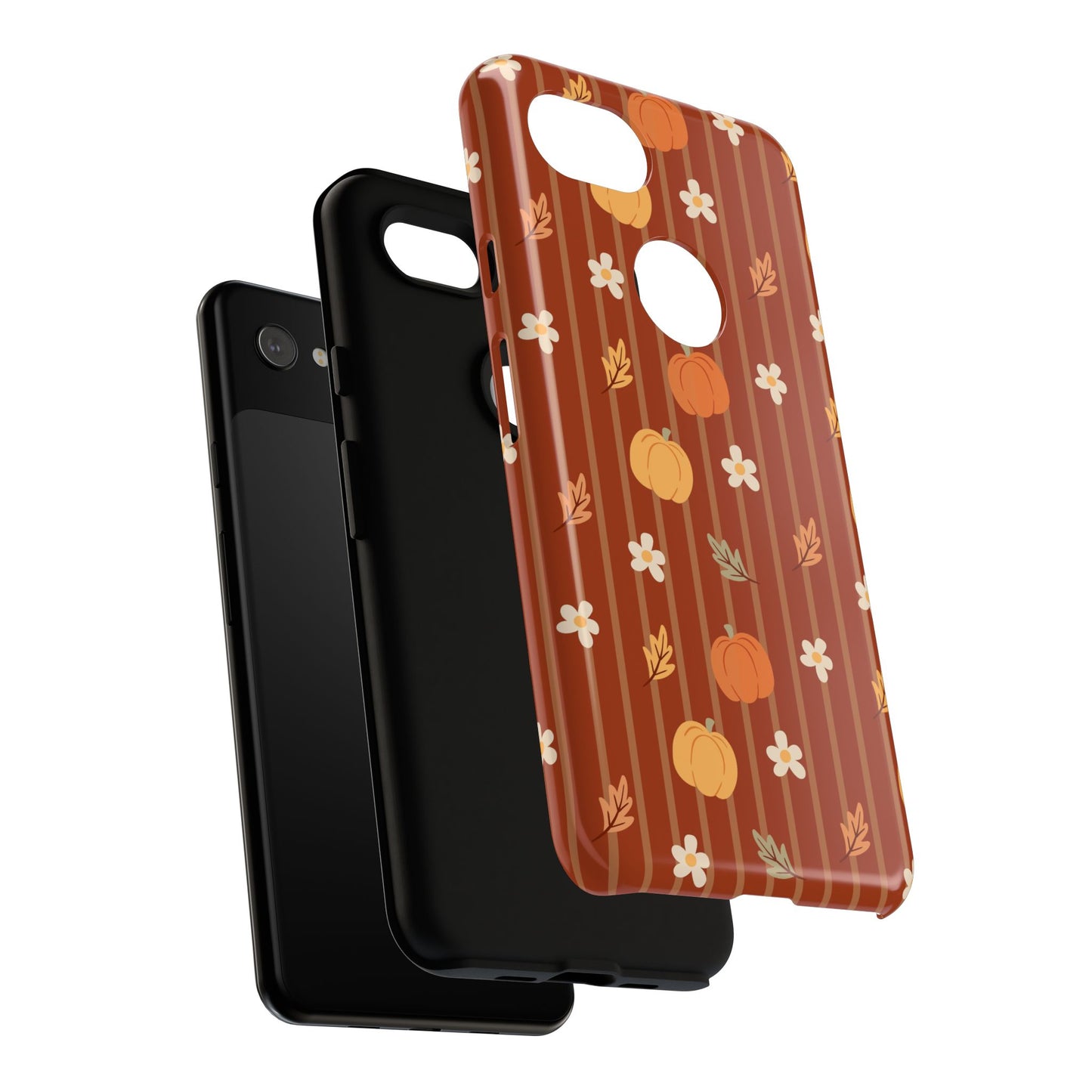 Pumpkin Spice Floral Stripe Google Pixel Case