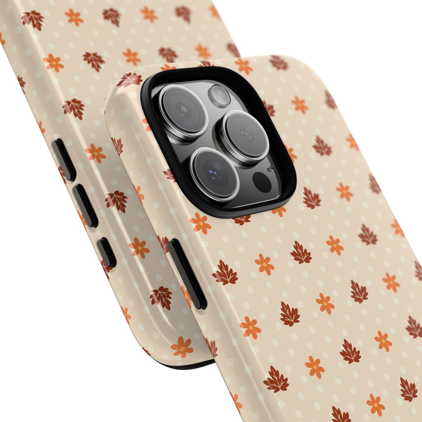 Beige Fall Floral Polka Dot iPhone Case
