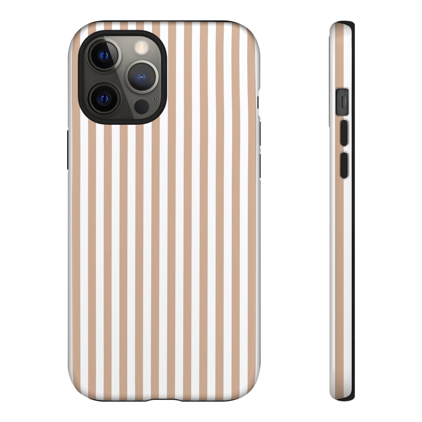Tan & White Stripe iPhone Case