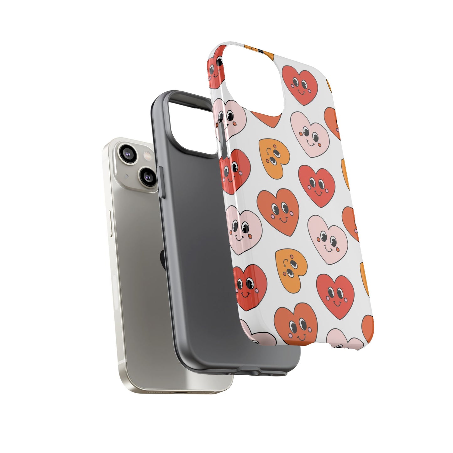 Smiley Heart Faces iPhone Case