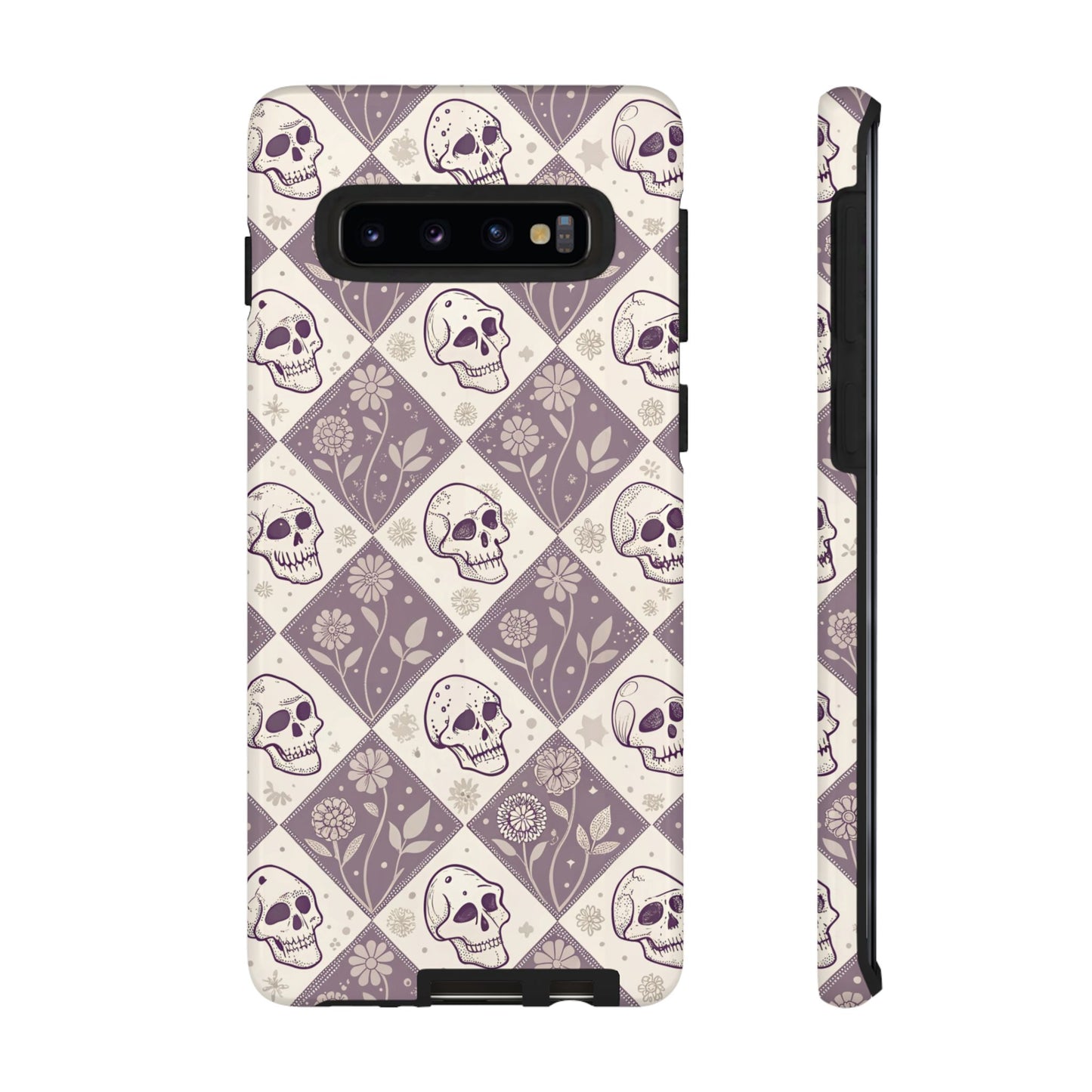 Vintage Skull & Floral Diamond Samsung Case