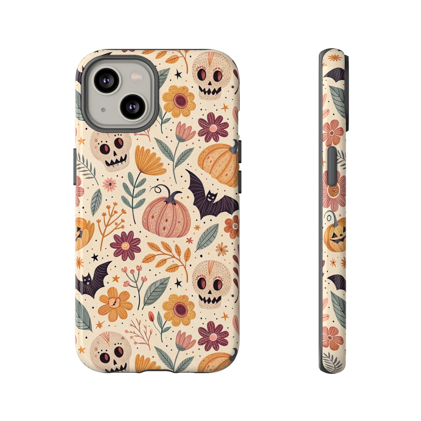 Halloween Skulls & Pumpkins Floral iPhone Case