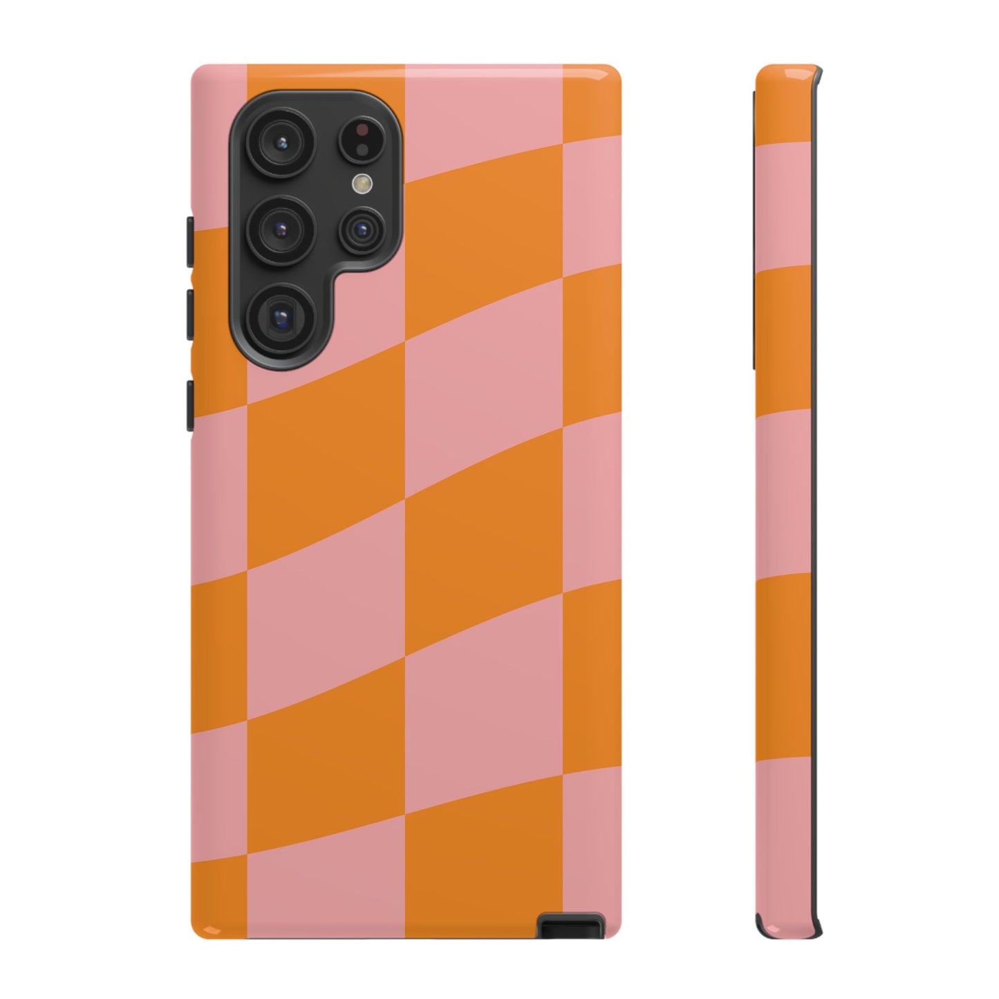 Pink & Orange Wavy Checker Samsung Case