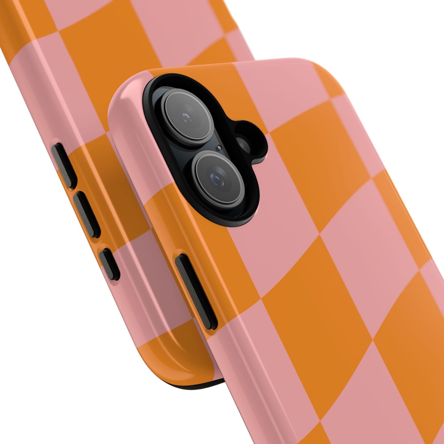 Pink & Orange Wavy Checker iPhone Case