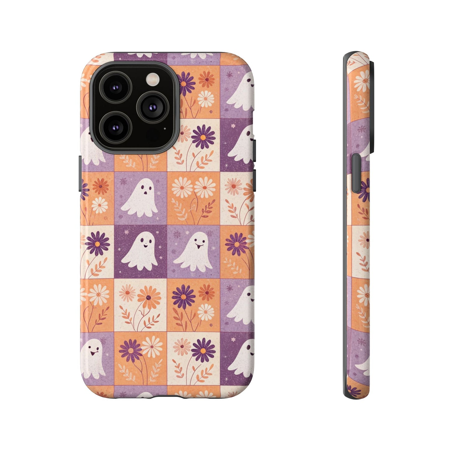 Ghost Floral Checkerboard iPhone Case