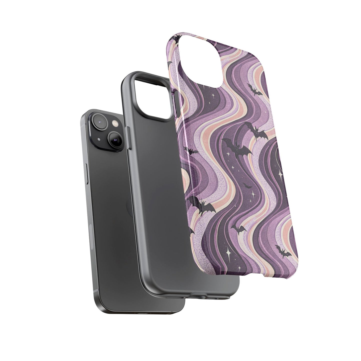 Retro Bats & Swirls iPhone Case