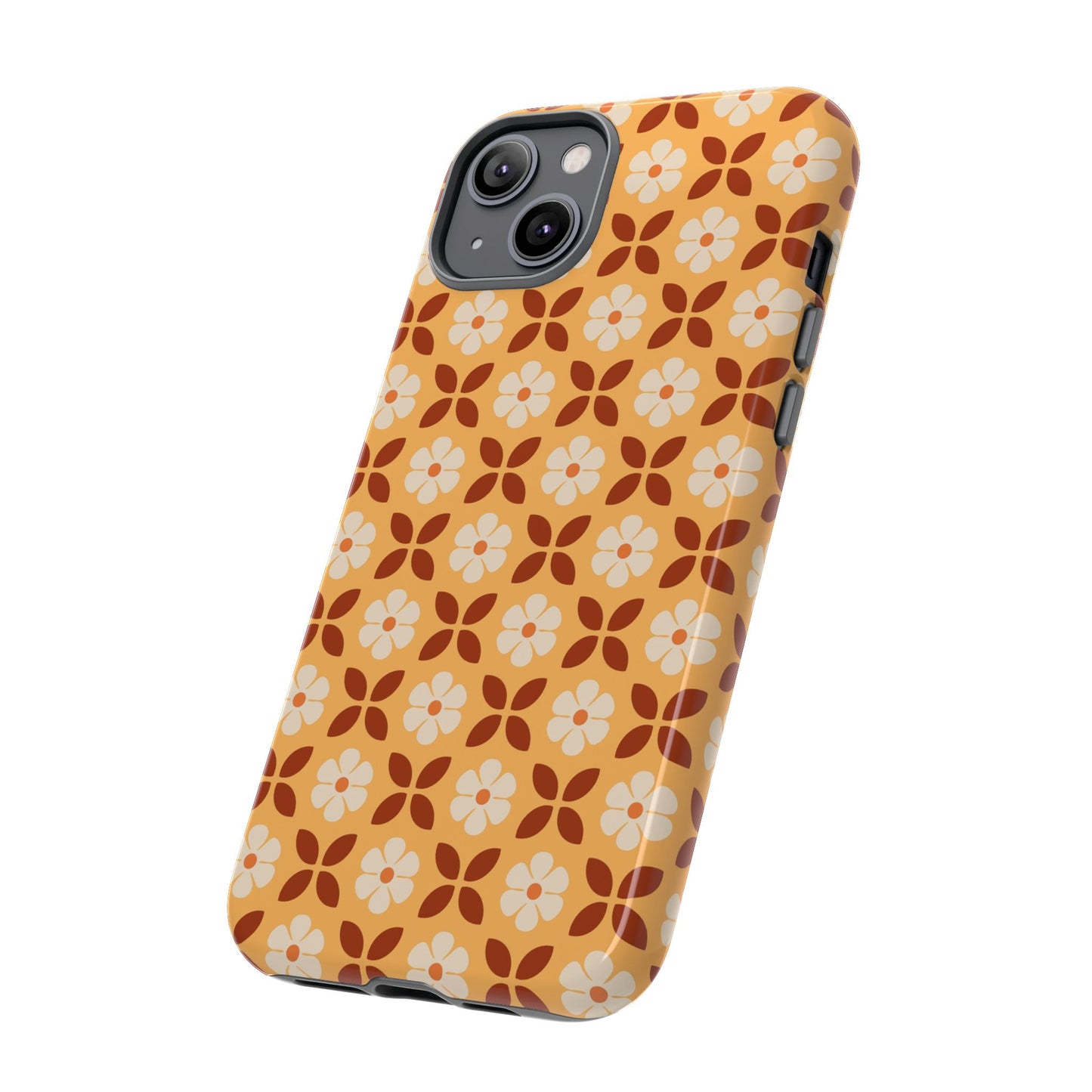 Retro Orange Flower Power iPhone Case