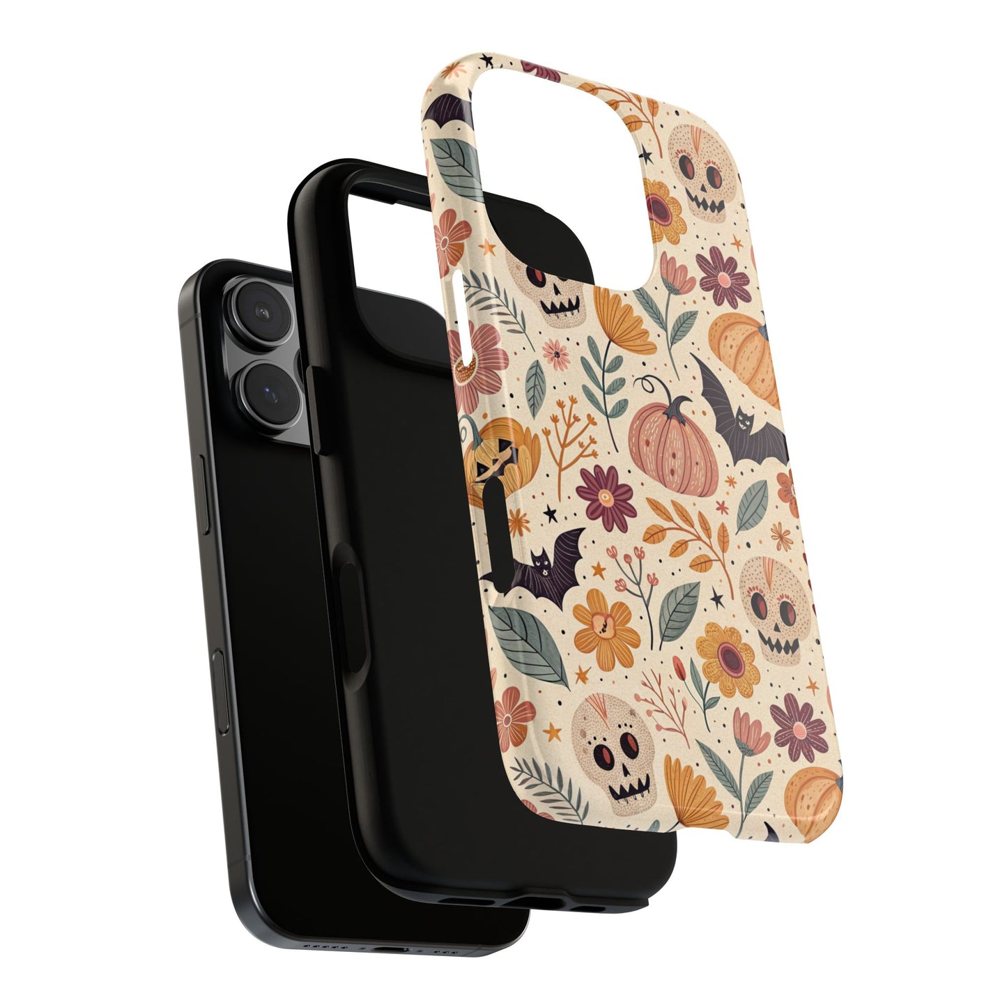 Halloween Skulls & Pumpkins Floral iPhone Case
