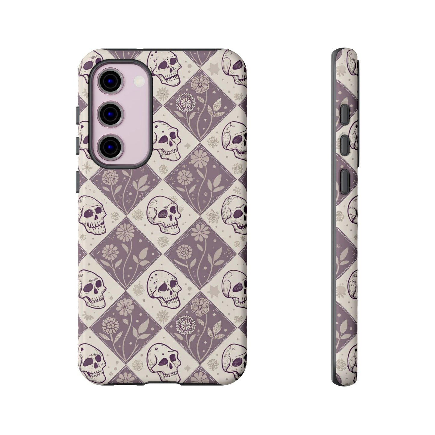Vintage Skull & Floral Diamond Samsung Case
