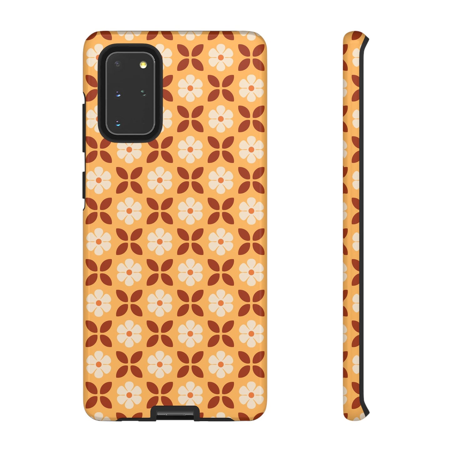 Retro Orange Flower Power Samsung Case