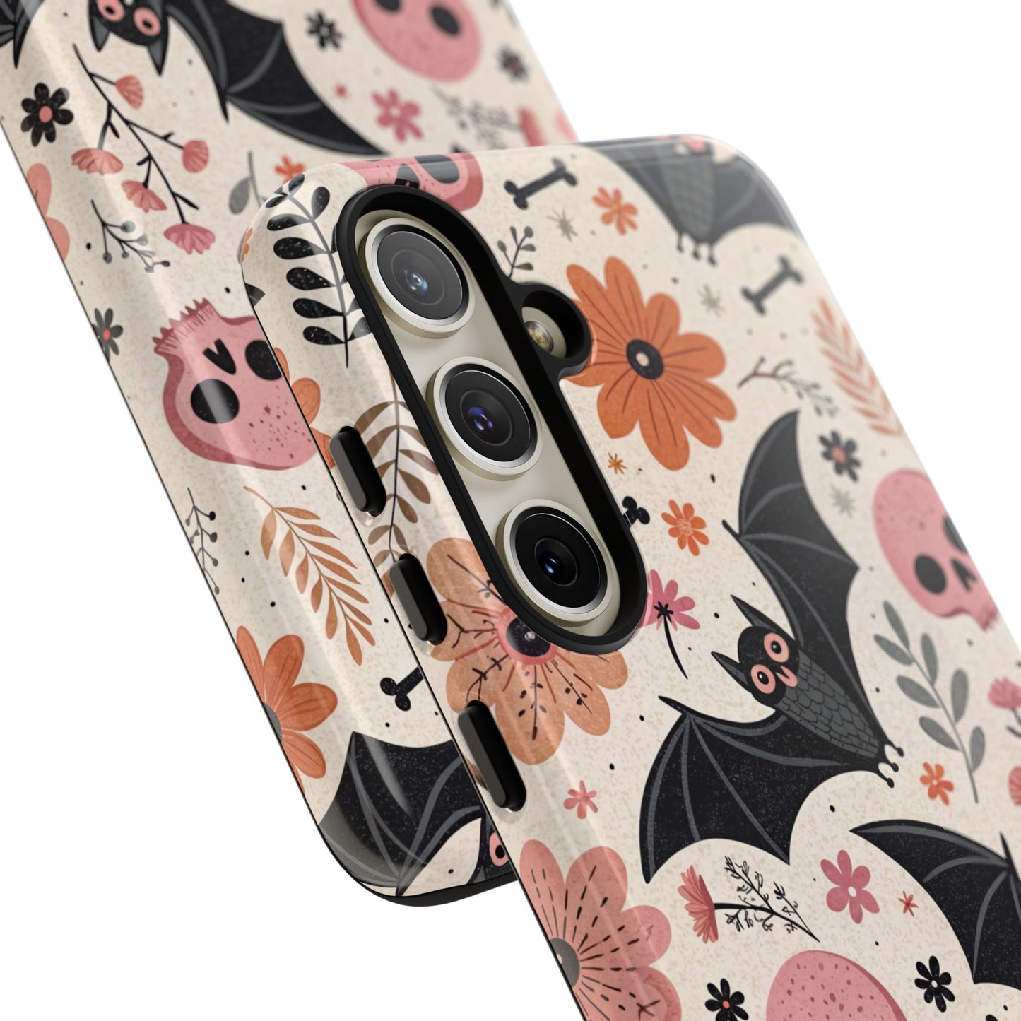 Floral Bats & Skulls Halloween Samsung Case