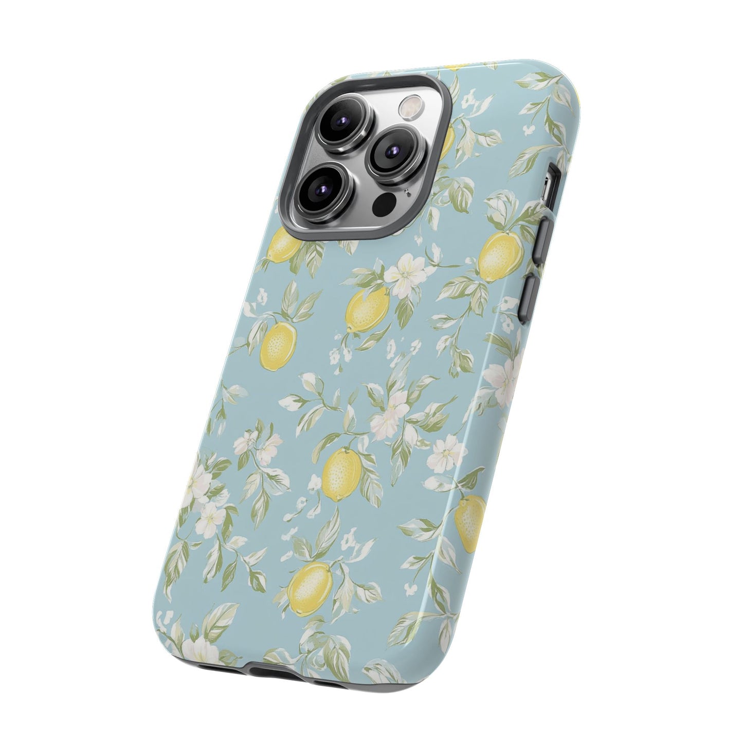 Lemon Blossom Blue iPhone Case